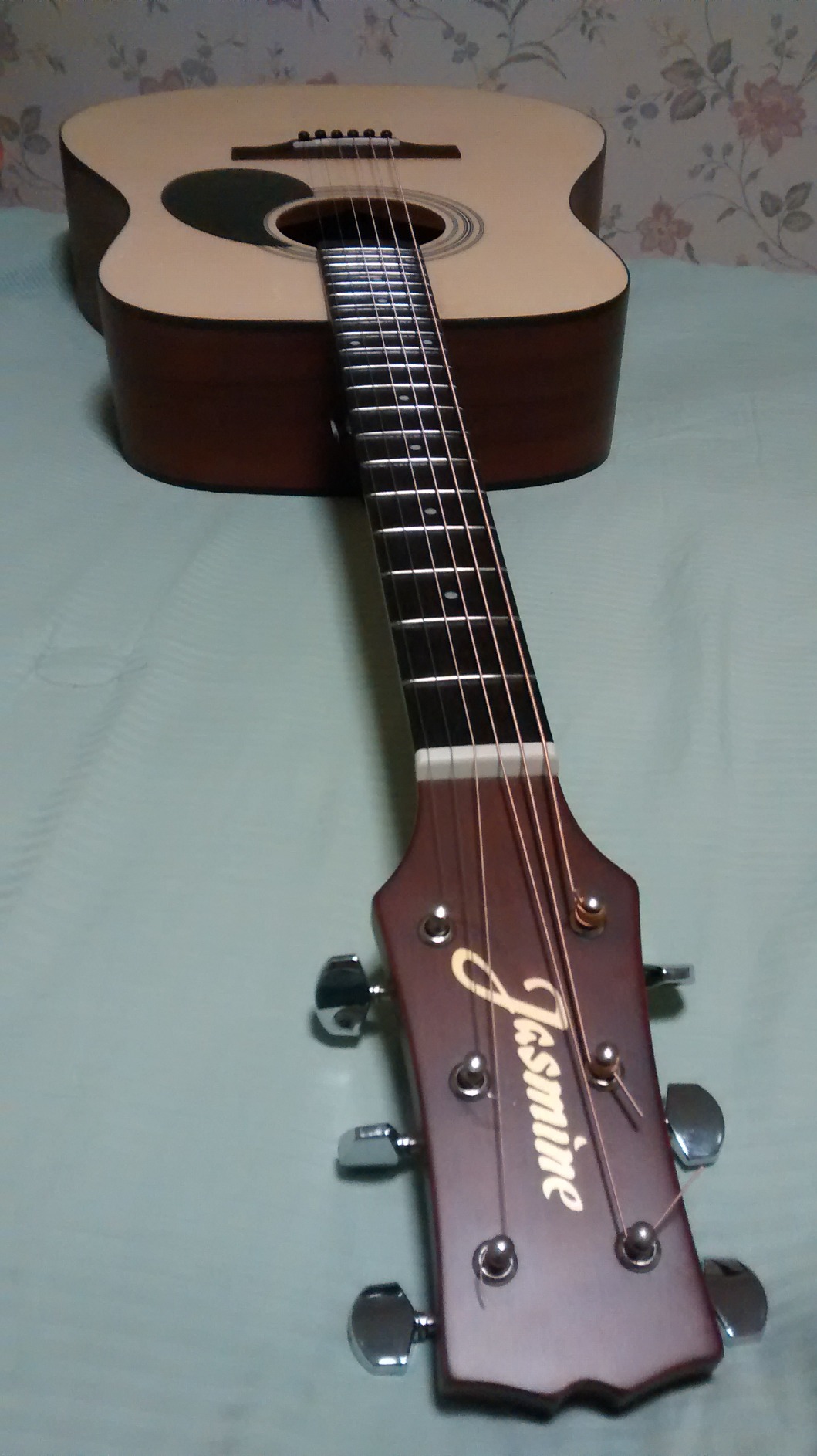 Jasmine S35 Dreadnought Acoustic Guitar Strings 6, Rosewood Fingerboard, Advanced X Bracing – Full-Size Guitar for Beginners & Others – Natural Finish, Right | Sitka spruce top; Mahogany back and sides; Satin finish customer photo 1