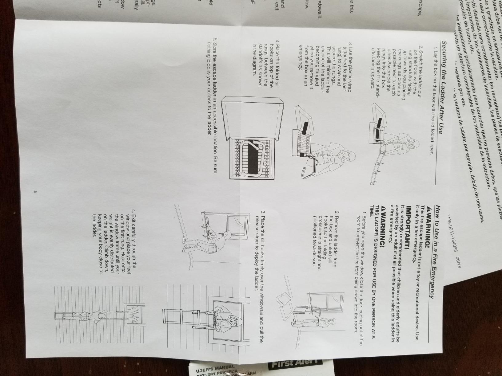 First Alert Two-Story Fire Escape Ladder, Steel, Anti-Slip, EL52-2, Black customer photo 2