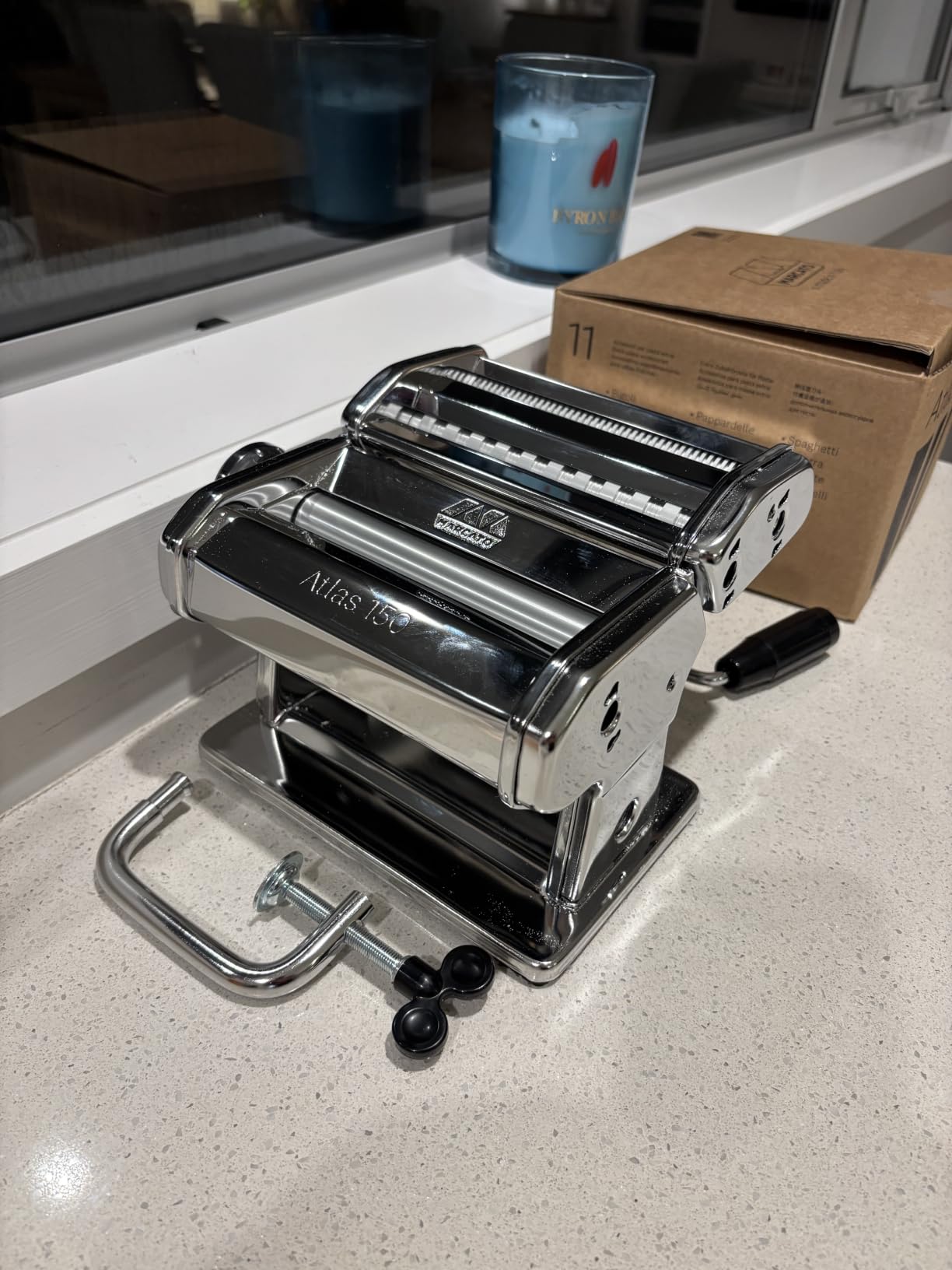 MARCATO Atlas 150 Classic Manual Pasta Maker Machine, Made in Italy, Chrome Steel with Black Hand Crank. Makes Lasagna, Fettuccine & Tagliolini. Made in Italy customer photo 2