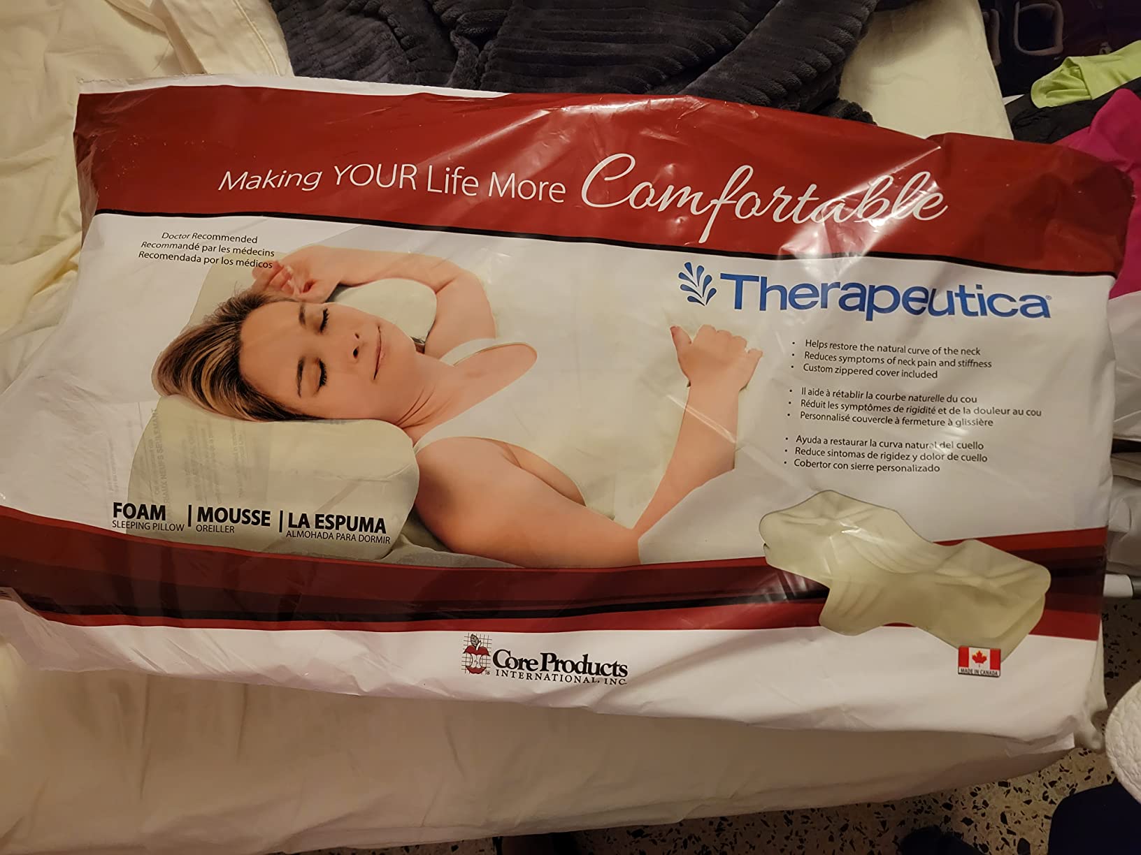 Therapeutica Ergonomic Cervical Pillow for Neck Pain Relief, Large, WH customer photo 2