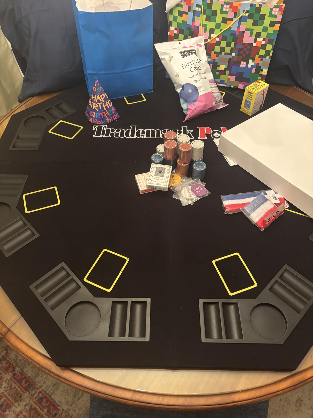 Poker Table Topper - Foldable Texas Hold 'Em Set with Carry Case, 300 Poker Chips, 2 Decks of Cards, and Dealer and Blind Buttons by Trademark Poker customer photo 1