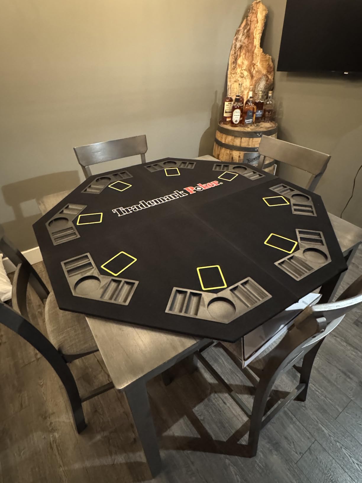Poker Table Topper - Foldable Texas Hold 'Em Set with Carry Case, 300 Poker Chips, 2 Decks of Cards, and Dealer and Blind Buttons by Trademark Poker customer photo 2