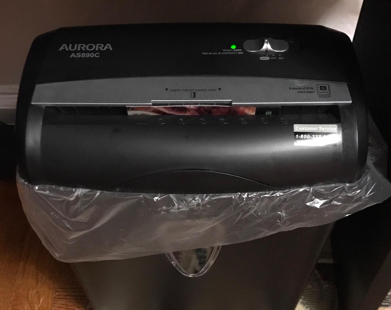 Aurora AS890C 8-Sheet Cross-Cut Paper/Credit Card Shredder with Basket customer photo 2