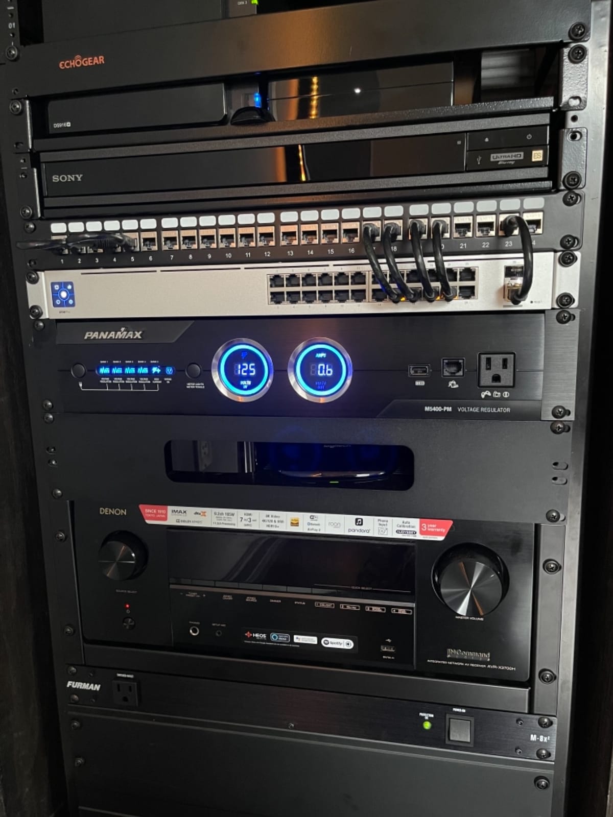 Panamax M5400-PM Power Conditioner with Voltage Regulation | 11 outlets, voltage regulation, AVM, Level 4+ filtration, 5 isolated banks, 2RU, 15A, 330V customer photo 2