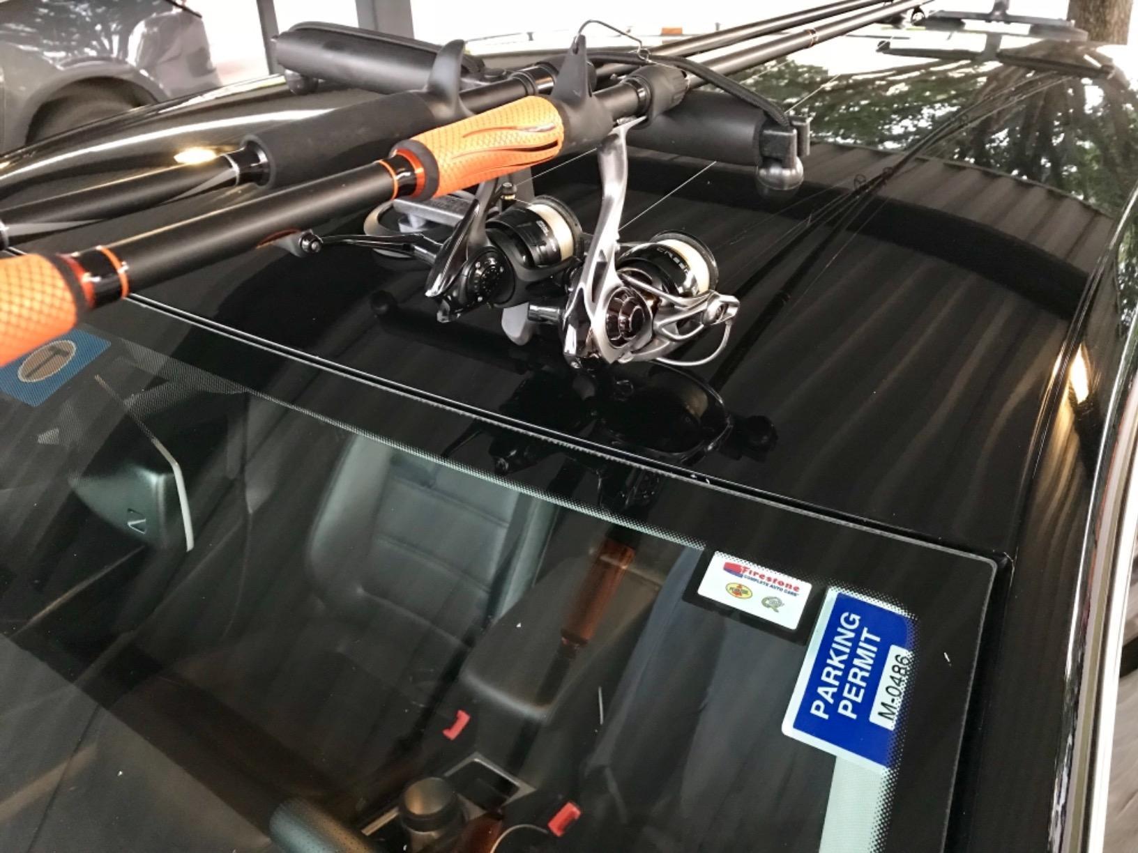 Tight Line Enterprises Magnetic Fishing Rod Racks for Vehicle (Truck or SUV) with Ferrous Metal Hood and Roof (Black) customer photo 2