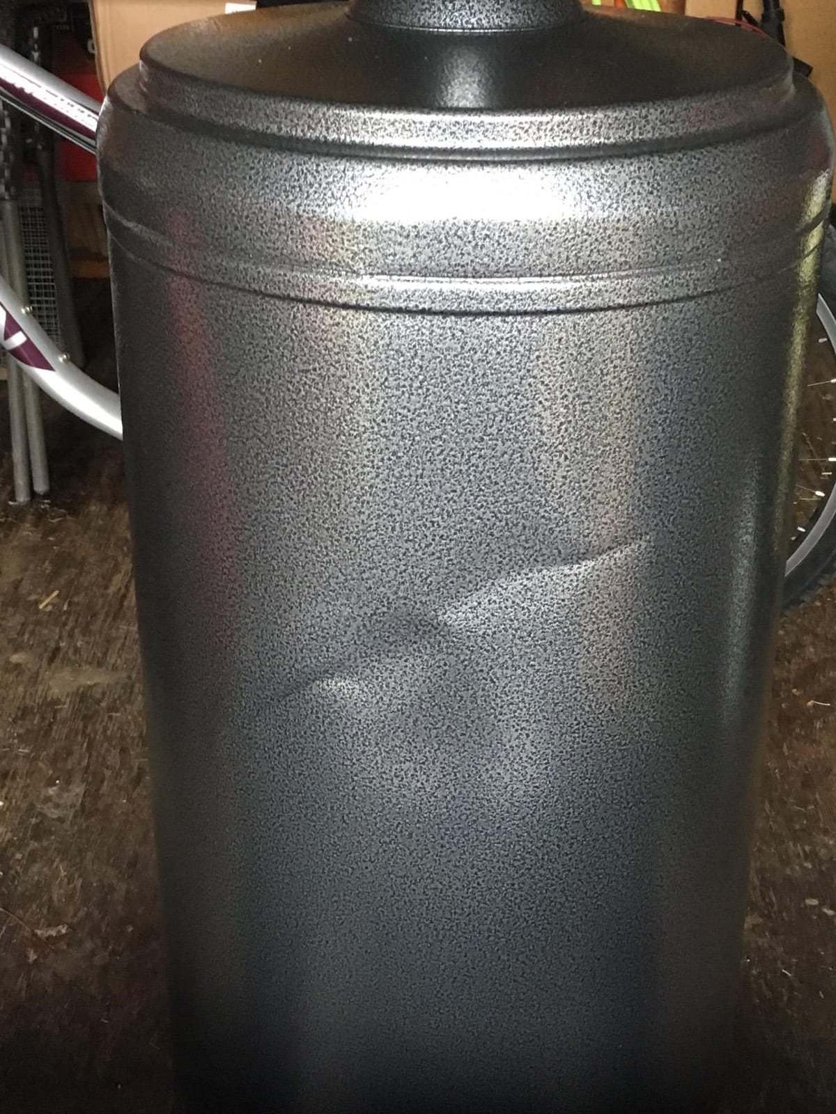 Hiland 48,000 BTU Propane Patio Heater, Open Door Design, Adjustable Table, Weight Bladder, Single Pole, Regulator and Hose, Hammmered Silver customer photo 1
