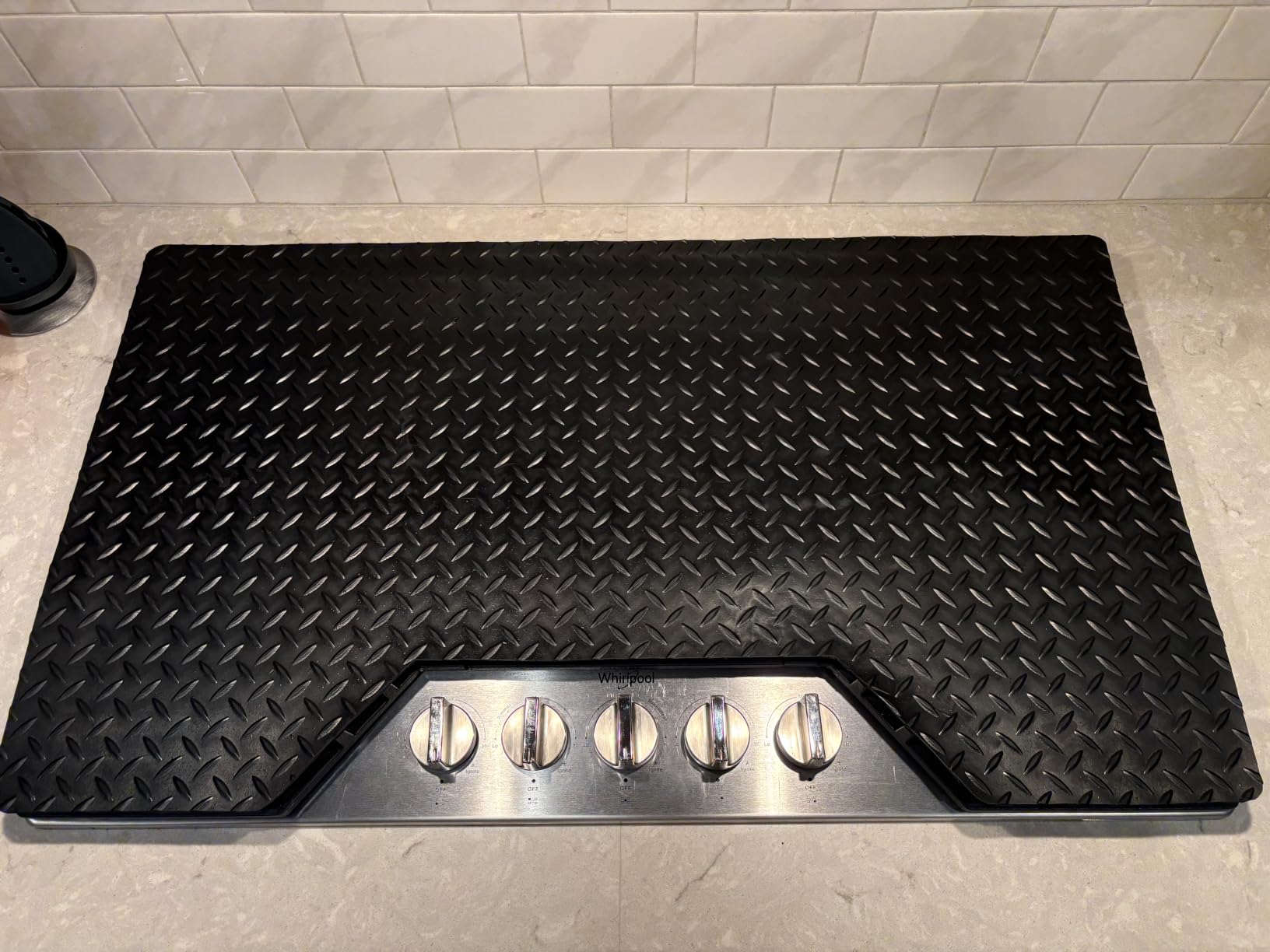 Rubber-Cal Diamond-Plate Rubber Flooring Roll - 3 mm x 4 ft x 7 ft Roll - Black customer photo 1