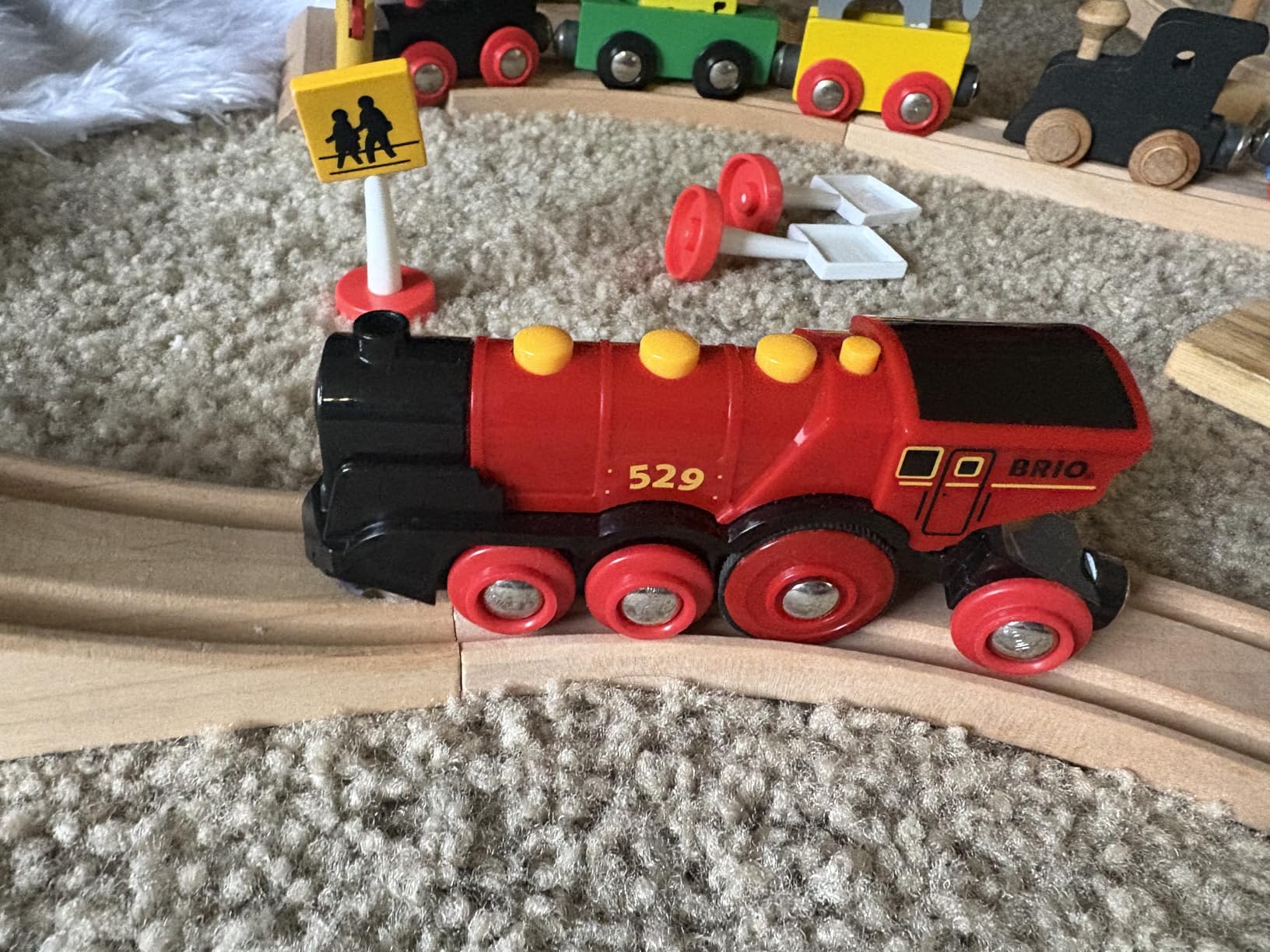 BRIO World Mighty Red Action Locomotive - Battery-operated Toy Train for Wooden Track - Motorized Train with Light & Sound - Compatible with All BRIO Railway Sets - Interactive Play - Kids Ages 3 & Up customer photo 2