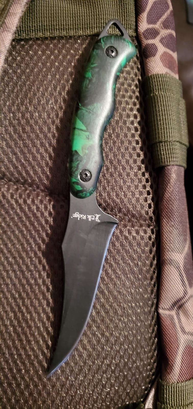 Elk Ridge ER-300 Series, 2-Piece Fixed Blade Hunting Knife Set with Gut Hook and Caping Knife, 3Cr13MoV Steel, Wood Handle, Nylon Sheath, 7 Inch and 6.4 Inch (Camo) customer photo 1