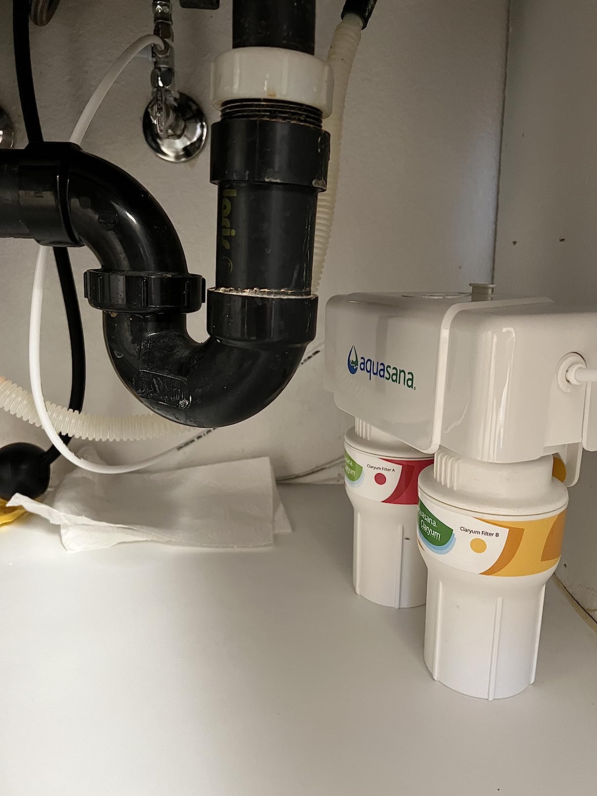 Aquasana Under Sink Water Filter System - Reduces PFAS, Lead, & Chlorine in Drinking Water - Under Counter Claryum Filtration for Kitchen - 2-Stage - Chrome Faucet - AQ-5200.56 customer photo 1