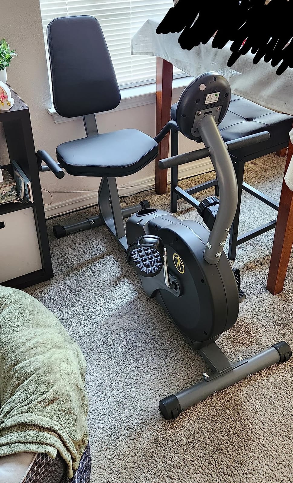 Marcy Magnetic Recumbent Bike with Adjustable Resistance and Transport Wheels NS-716R customer photo 2