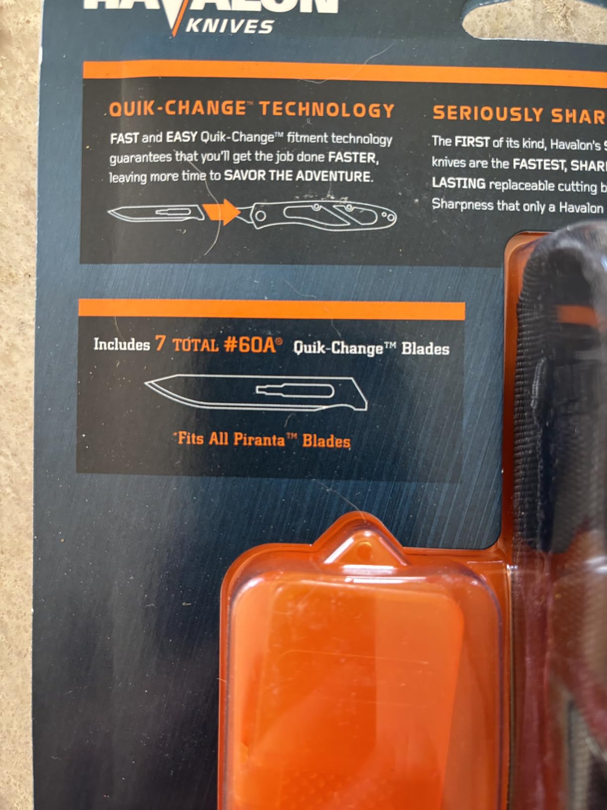 Havalon Piranta-Edge - Outdoor Knife + 12 Replacement Blades, Sharp Skinning Knives for Hunting, Fishing, Deer & Survival, Orange customer photo 2