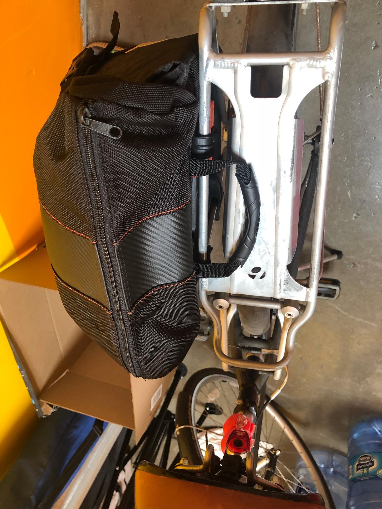 Ibera Bicycle Bag PakRak Clip-On Quick-Release All Weather Bike Panniers (Pair), Includes Rain Cover , Black customer photo 2