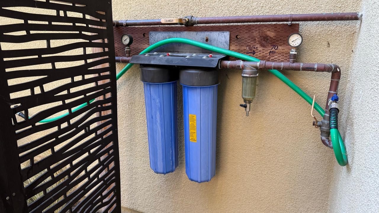 iSpring WGB22B 2-Stage Whole House Water Filtration System, 20” x 4.5” Sediment & Carbon Block Filters, Removes up to 99% Chlorine, Fine Sediment and Bad Taste Removal customer photo 2