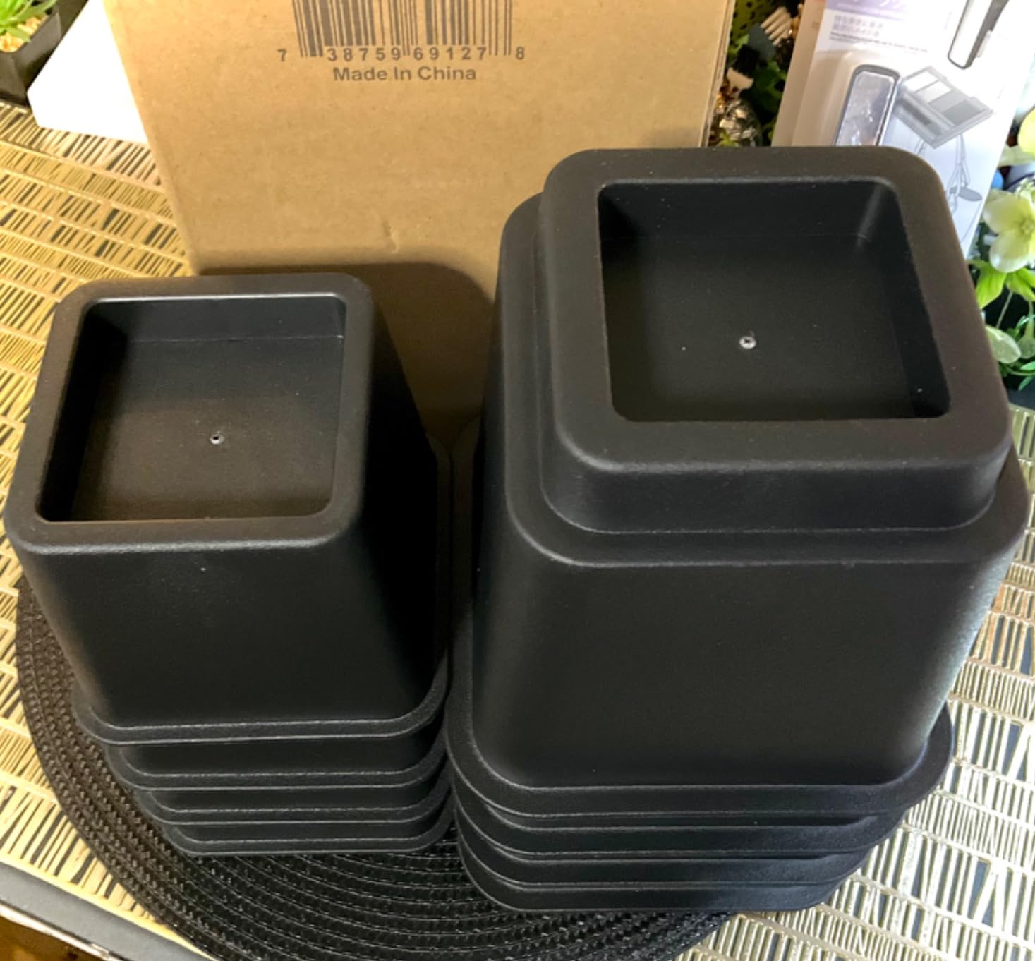 Home It Adjustable Bed Risers - Elevation in 3, 5 or 8 Inch - Heavy Duty Stackable Furniture Risers Supports 1,300 lbs customer photo 1