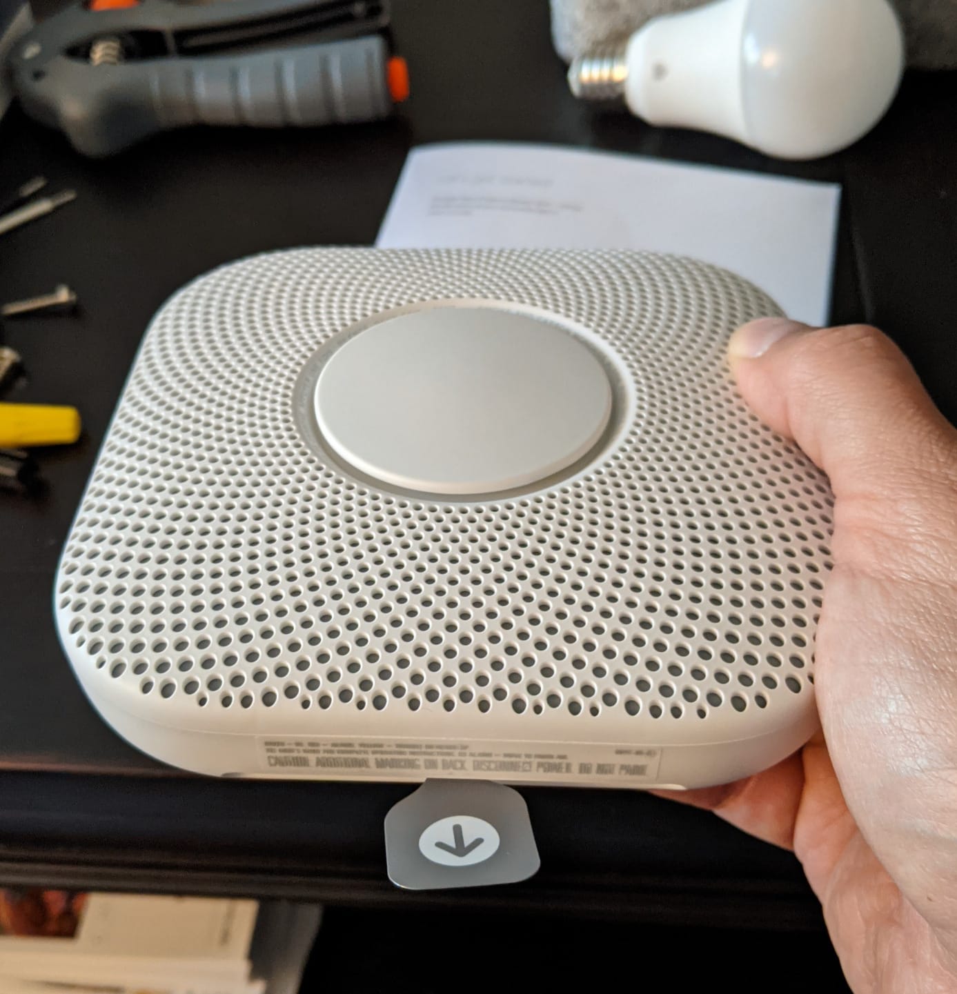 Google Nest Protect - Smoke Alarm - Smoke Detector and Carbon Monoxide Detector - Wired, White customer photo 2