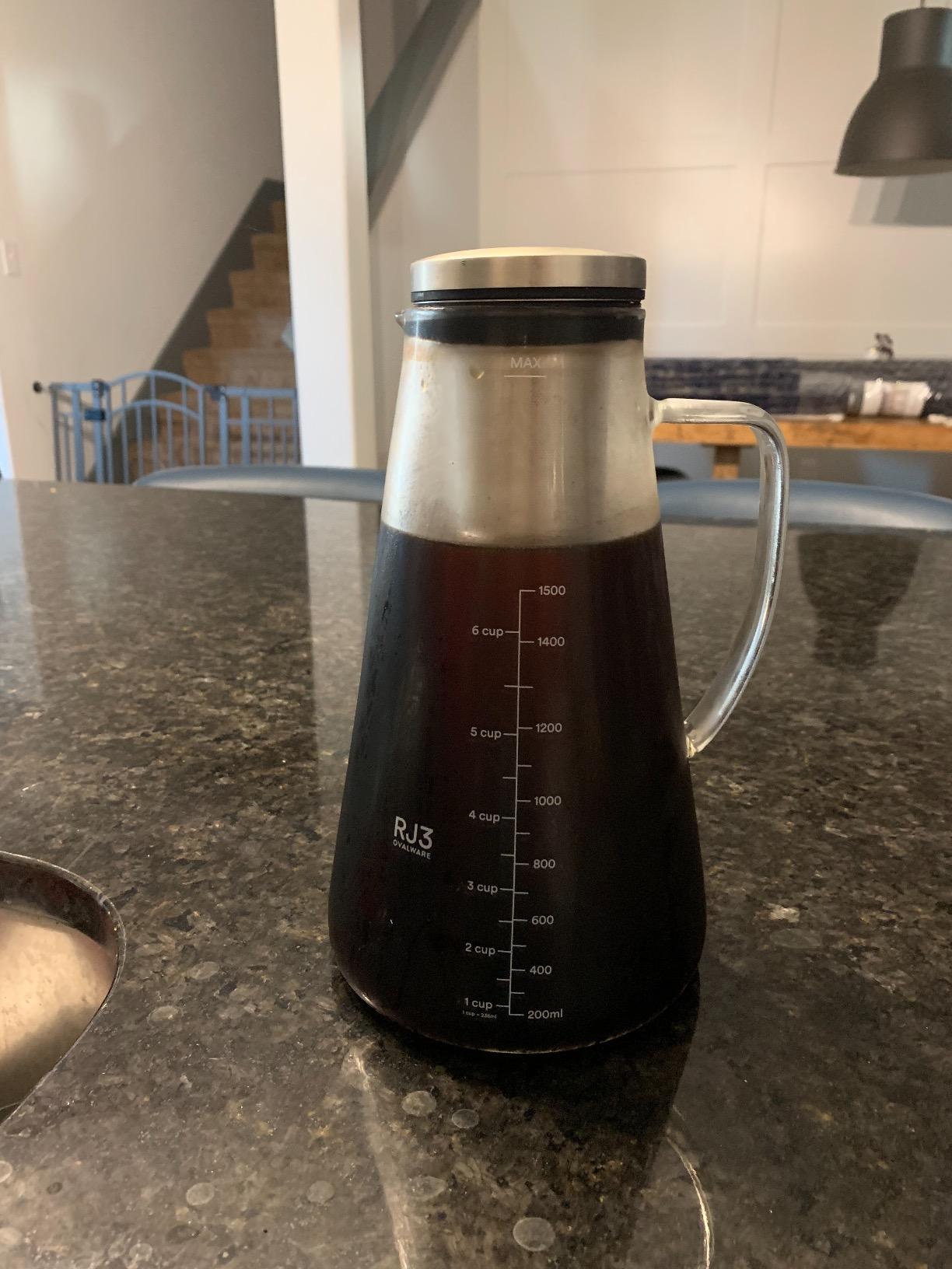 OVALWARE Airtight Cold Brew Coffee Maker with Tea Infuser & Spout 1.0L/34oz customer photo 2