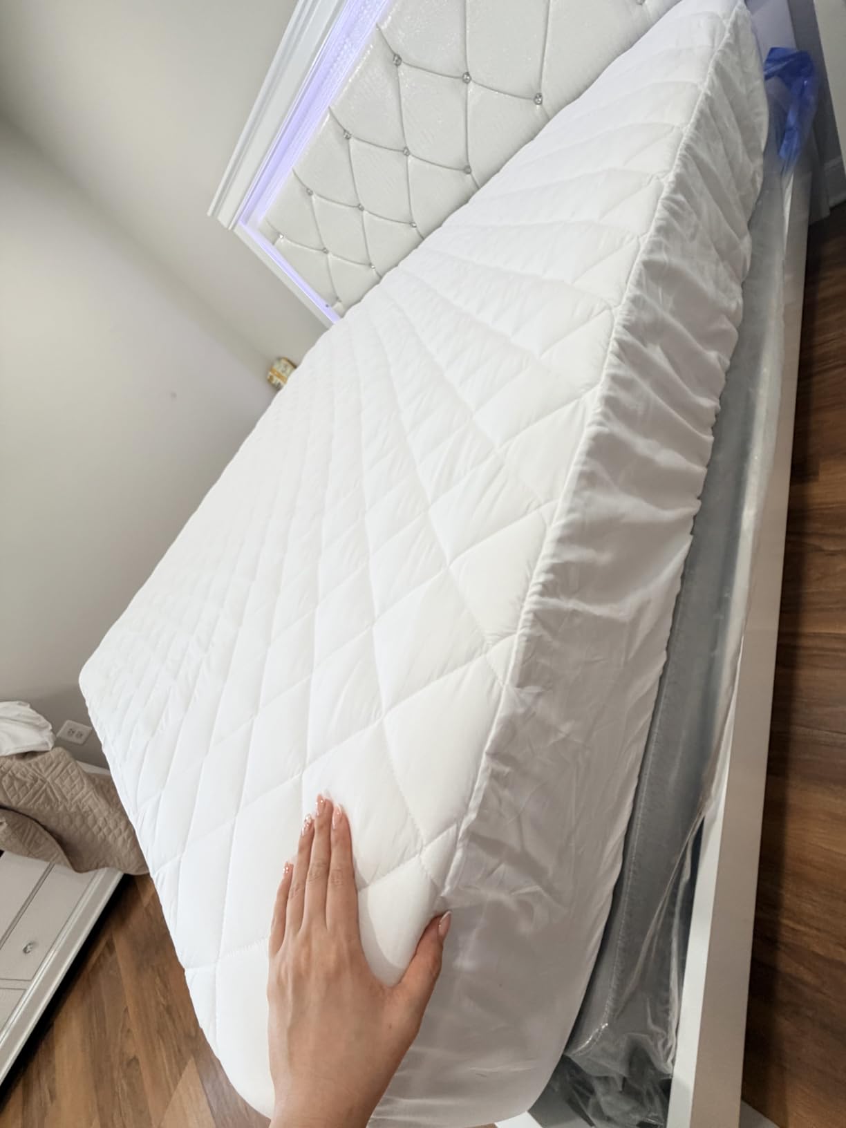 Twin XL Mattress Pad Quilted Mattress Protector Topper fits 16