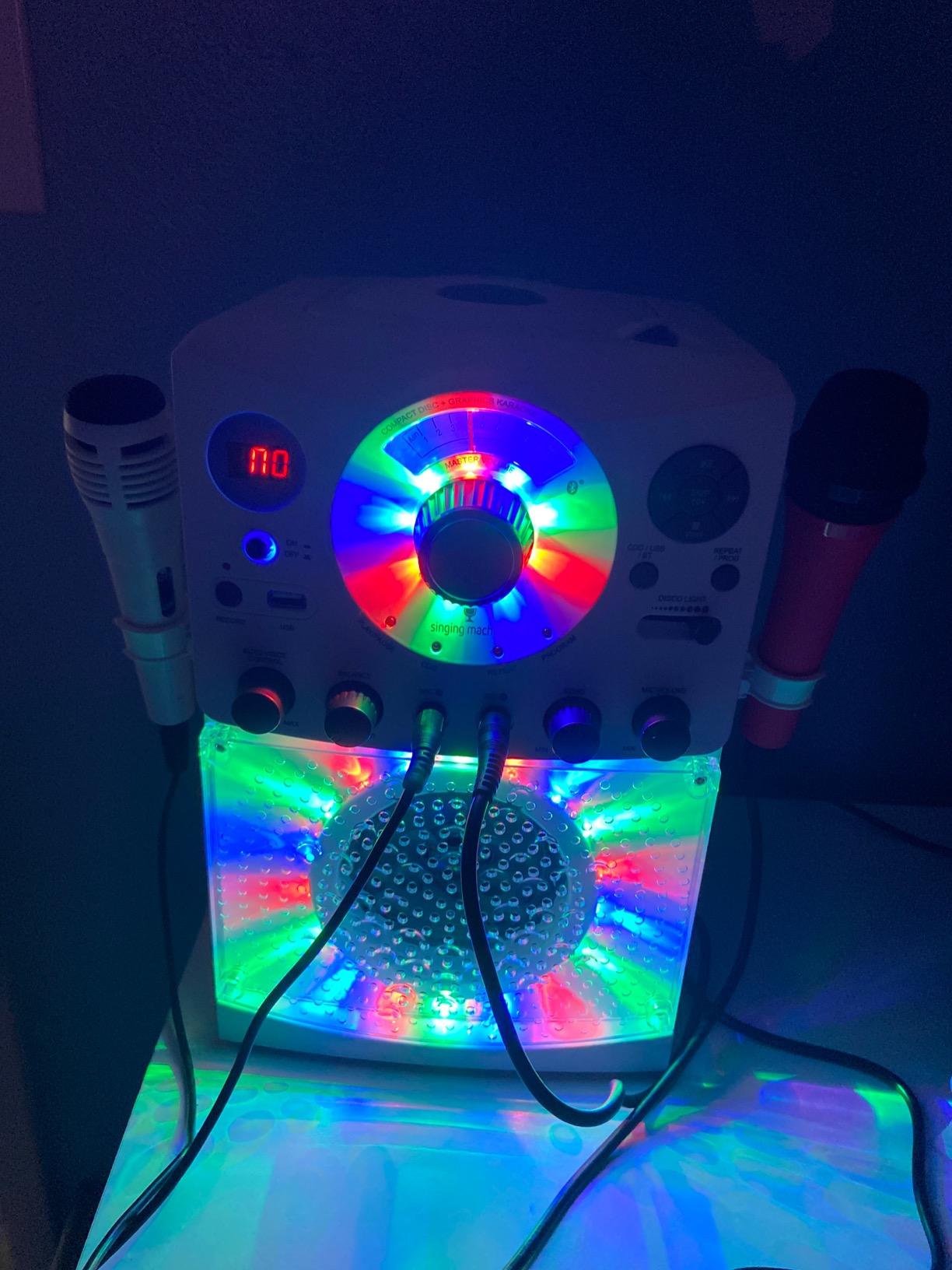 Singing Machine Karaoke Machine for Kids and Adults with Wired Microphone - Built-In Speaker with LED Disco Lights - Wireless Bluetooth, CD+G & USB Connectivity - Black [Amazon Exclusive] customer photo 2