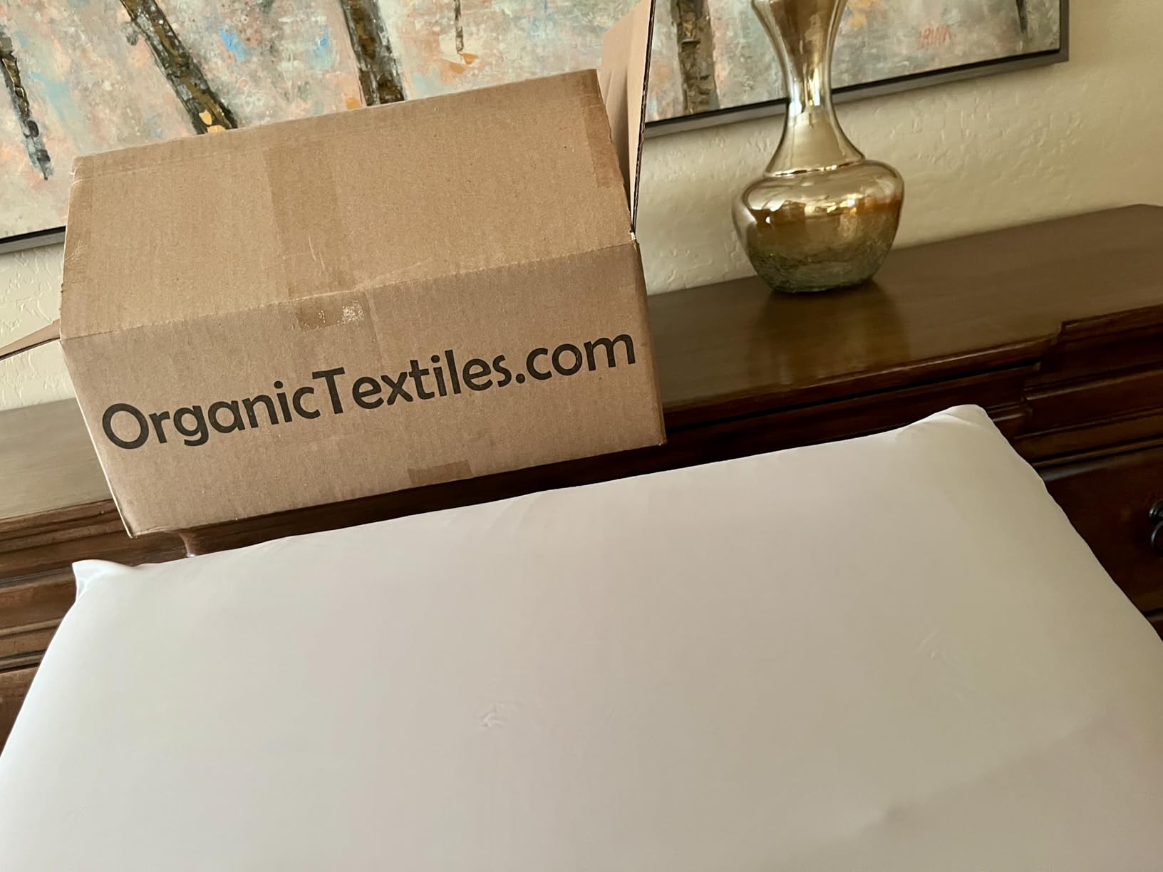 OrganicTextiles Natural Latex Pillow with Organic Cotton Cover, Standard Size, Soft, Pressure Relief, Neck Pain Relief, Bed Pillow for Side, Back and Stomach Sleeper customer photo 2