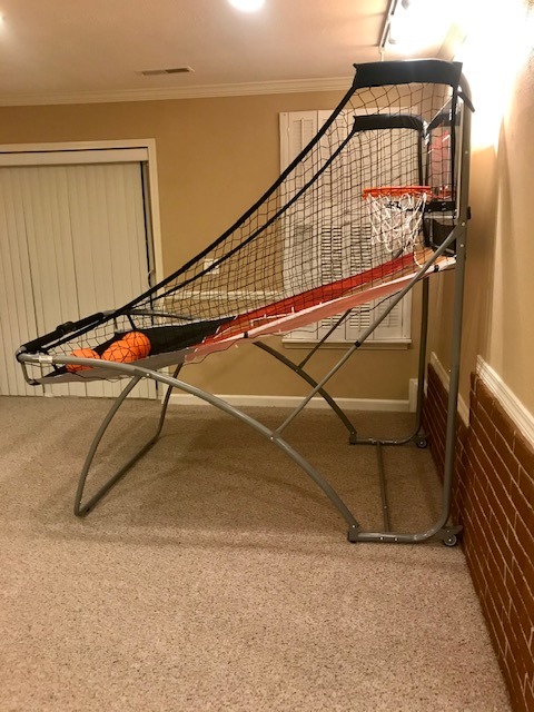Hall of Games EZ Fold Premium Indoor Arcade Basketball Game with Steel Frame and Polycarbonate Backboard, Dual Shot Electronic Scoring with 6 Size 3 Balls Included, Perfect for Basement Game Rooms customer photo 2
