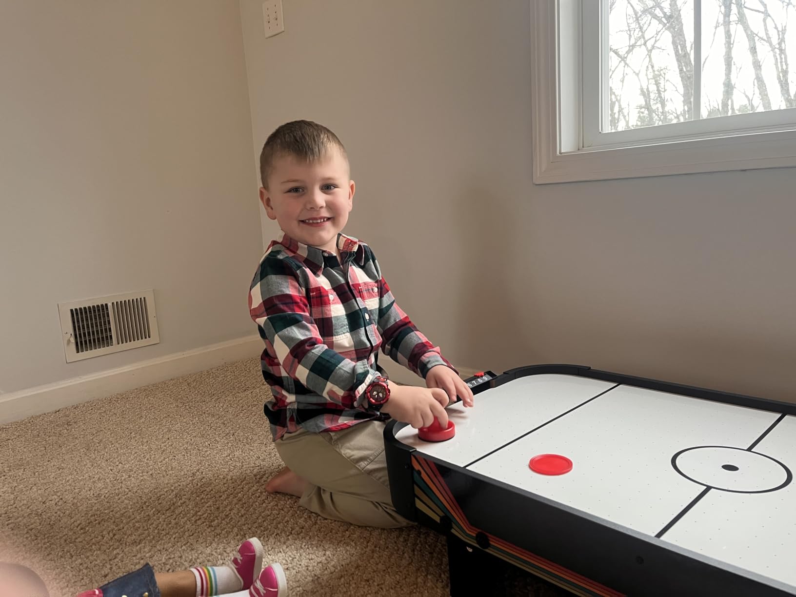 Best Choice Products Portable Tabletop Air Hockey Table for Game Room w/ 100V Motor, Electric Fan, 2 Strikers, 2 Pucks customer photo 2