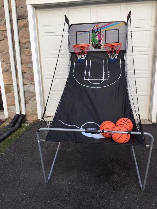 Giantex Foldable Basketball Arcade Game, 8 Game Options, Electronic Double Shot 2 Player w/ 4 Balls and LED Scoring System, Indoor Basketball Game for Kids, Adults customer photo 2