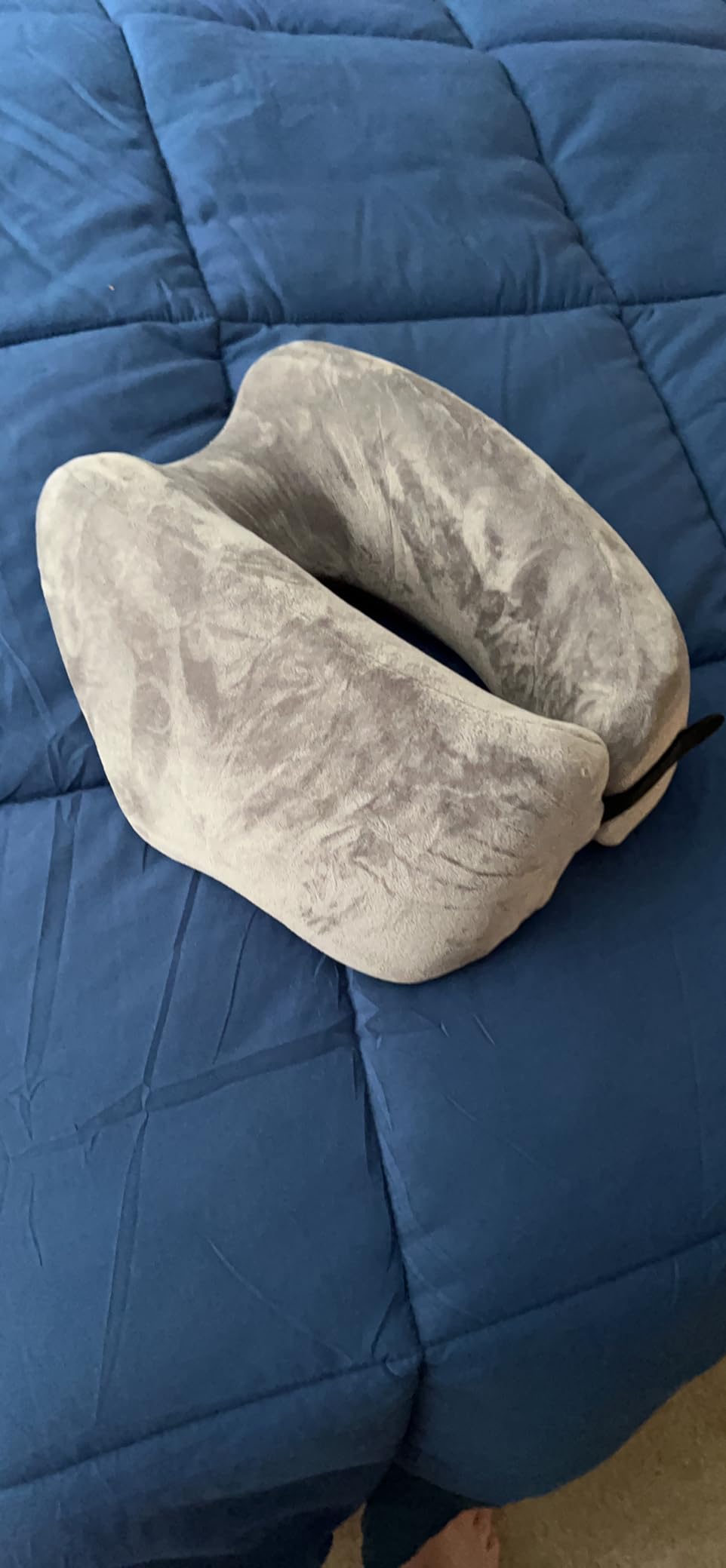 Nest Neck Pillow Travel Essentials - Memory Foam Support - Grey | Breathable, Compact, Soft and Comfortable Design, Head & Shoulder Support For Long Flight Travel, Lightweight Washable Cover customer photo 2
