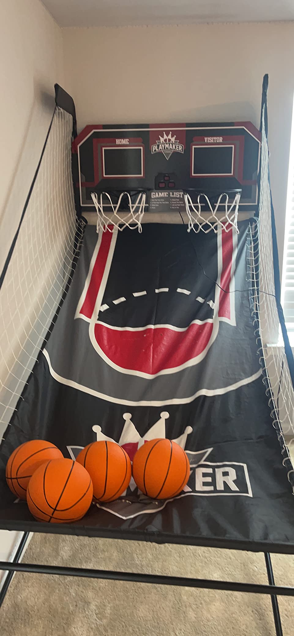 Triumph Playmaker Shootout Basketball Arcade Game – Electronic Scorer, LED Display, 8 Game Modes, 4 Balls, Pump & Quick Connect Frame – Fast-Paced Indoor Fun for Kids, Teens & Family Game Nights customer photo 1