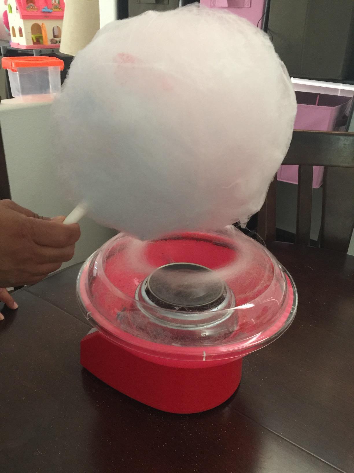 The Candery Cotton Candy Machine - Bright, Colorful Style- Makes Hard and Sugar Free Candy, Sugar Floss, Homemade Sweets for Birthday Parties - Includes 10 Cones & Scooper customer photo 2