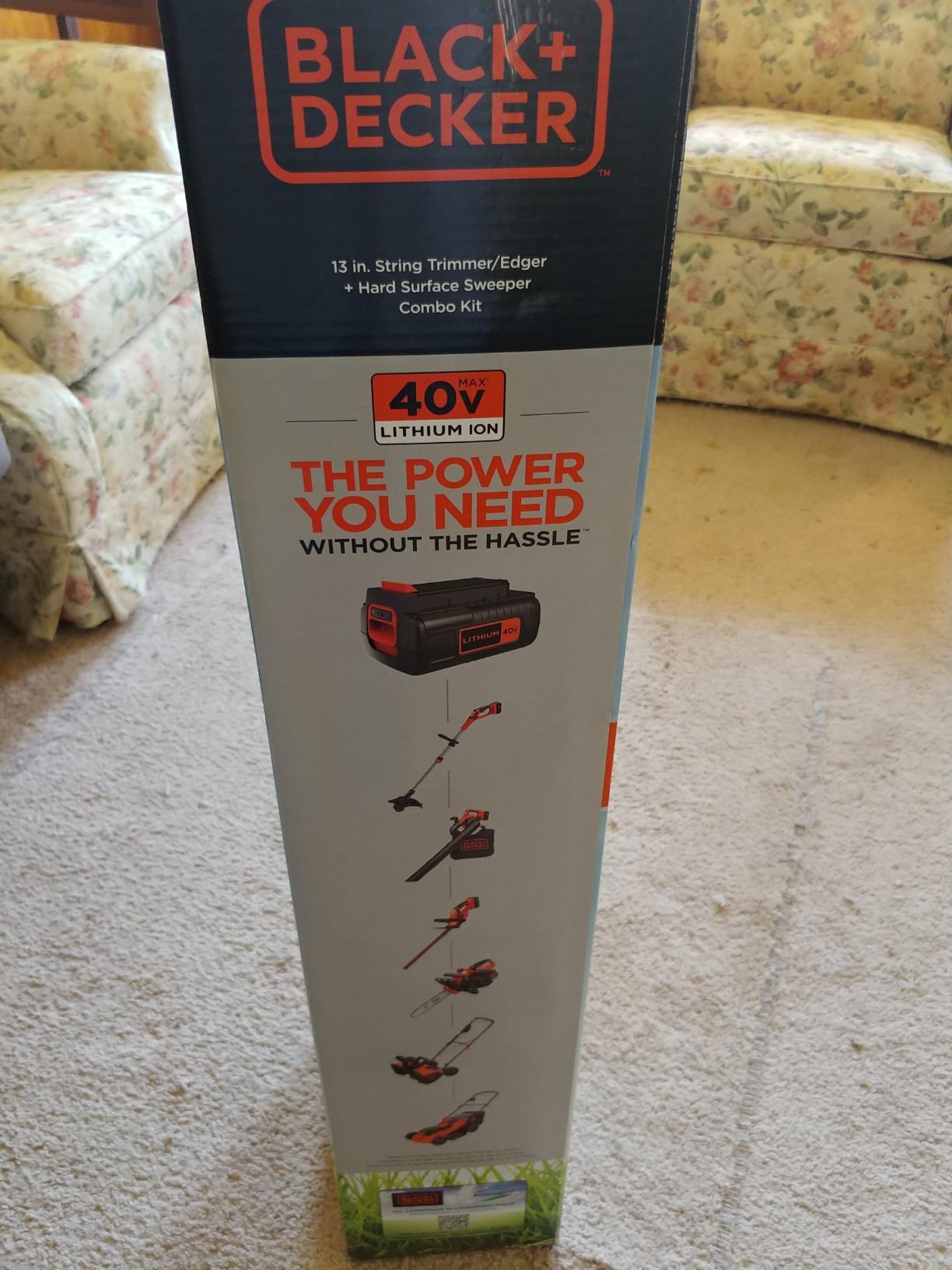 BLACK+DECKER 40V Max Cordless Sweeper & String Trimmer, Battery & Charger Included (LCC340C) customer photo 2