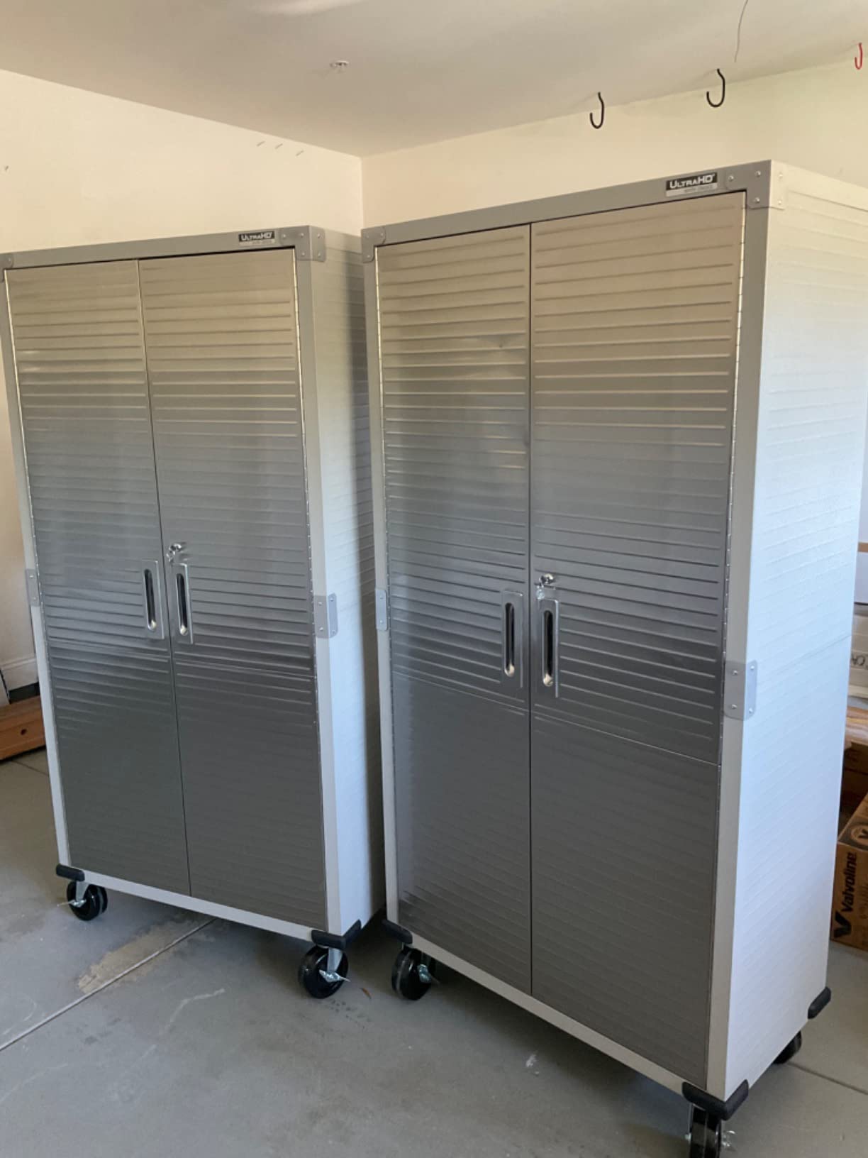 Metal Storage Cabinet 4 Shelves Rolling Tool Garage Warehouse Studio Shelving Stainless Steel Locking File Doors - House Deals customer photo 1