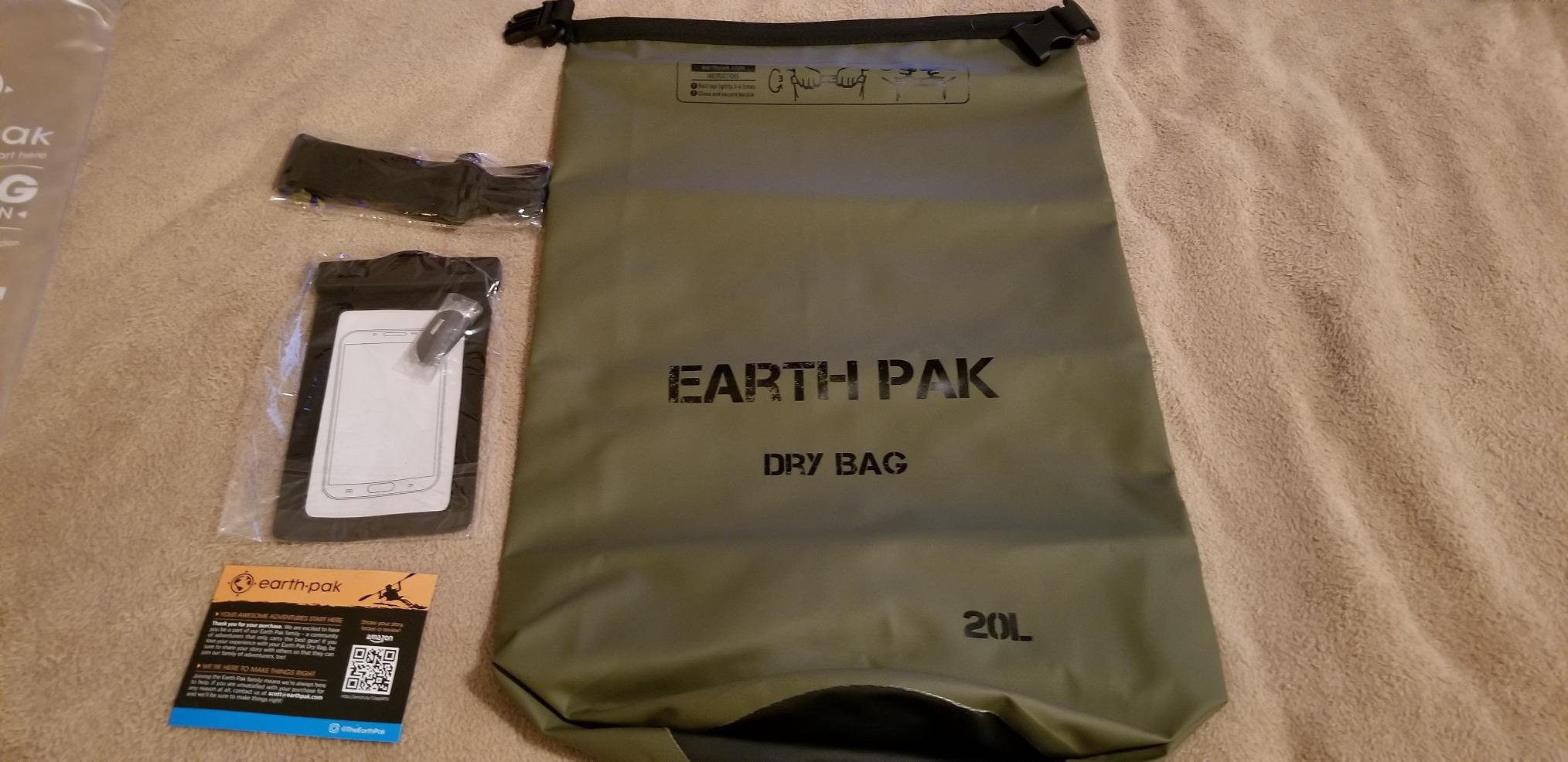 Earth Pak Waterproof Dry Bag - Roll Top Waterproof Backpack Sack Keeps Gear Dry for Kayak with Waterproof Phone Case customer photo 1