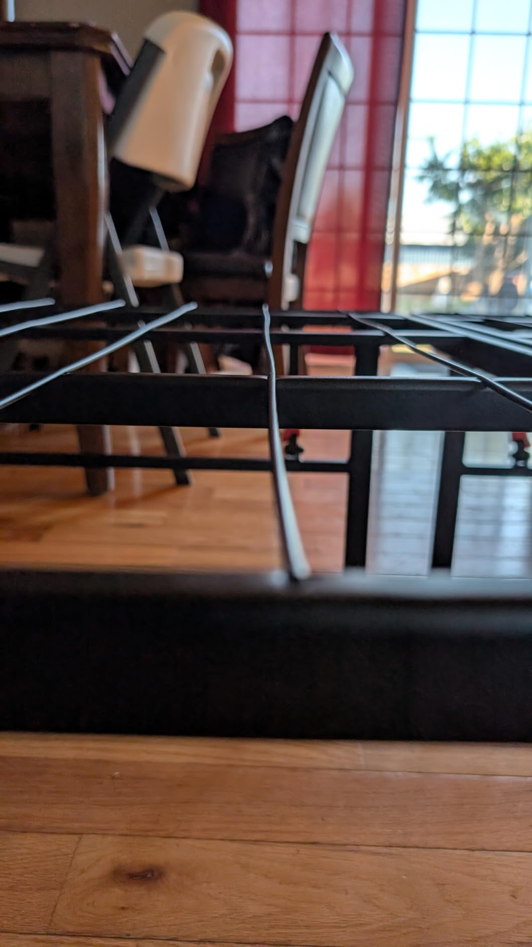 Amazon Basics Bed Frame with Storage, Foldable Metal Platform, Sturdy Steel, No Box Spring Needed, 14 inches High, Tool-Free Easy Assembly, Noise-Free, King Size, Black customer photo 1