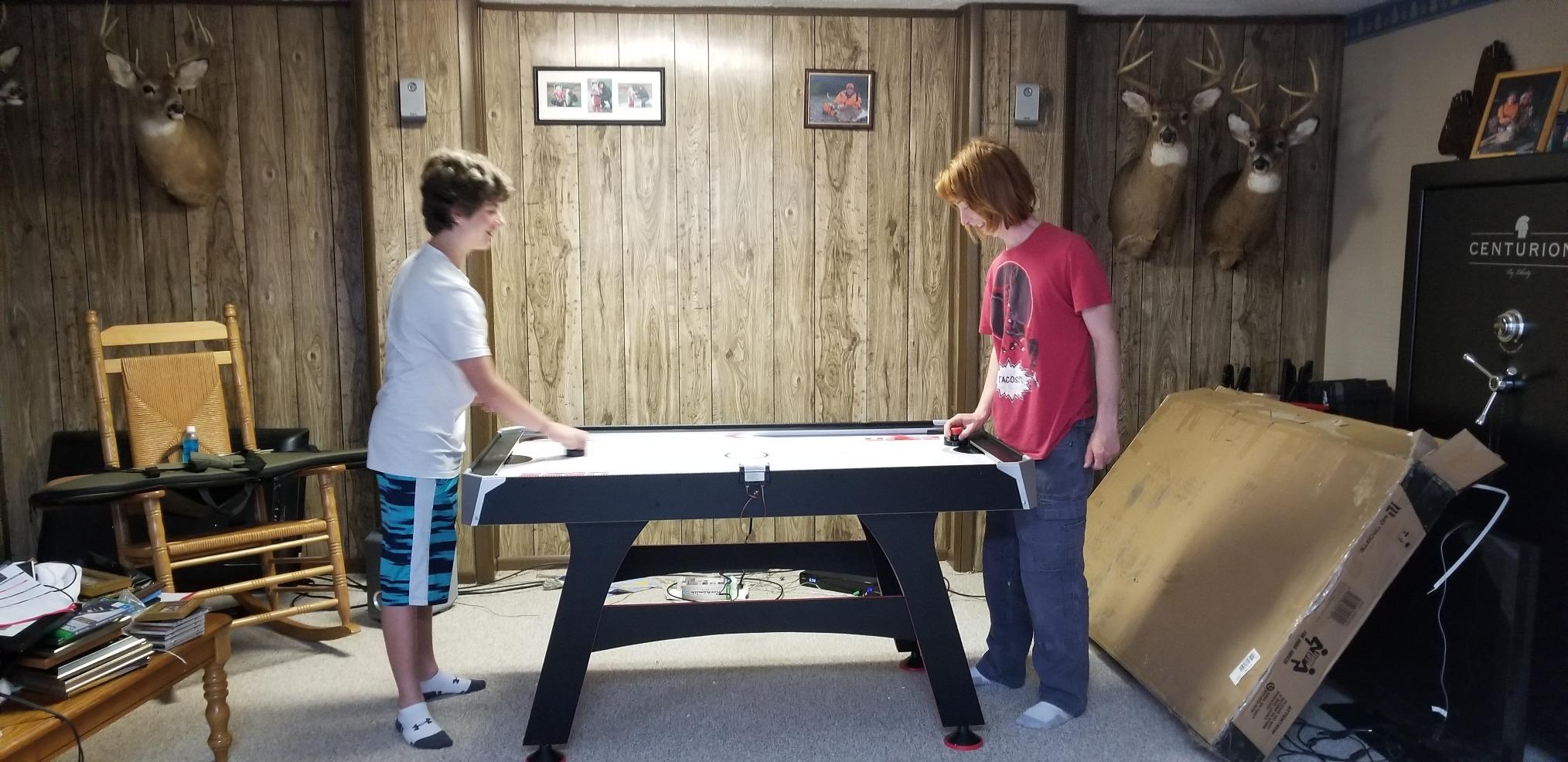 MD Sports Air Hockey Table with Arcade Electronic Scorer, Perfect for Family Game Rooms customer photo 2