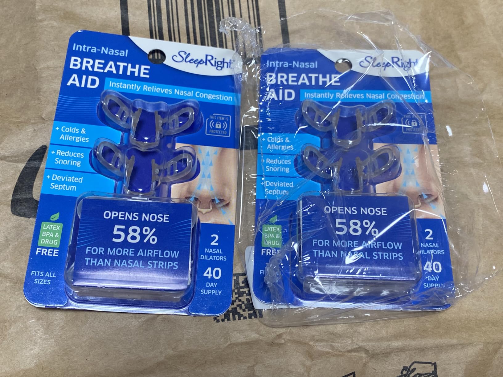 SleepRight Intra-Nasal Breathe Aids Breathing Aids for Sleep Nasal Dilator Snore Reducer - 2 Pack (4 Count) customer photo 2
