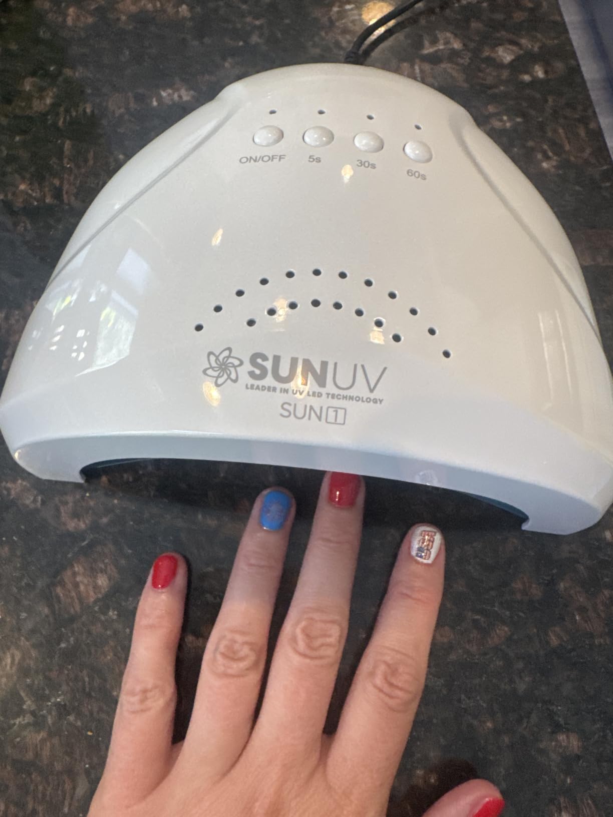 SUNUV UV LED Nail Lamp, Gel Light for Nail Polish UV Dryer SUNONE White | Professional Fast Curing Lamp for All Gel Polishes, 3 Timers, Auto Sensor, Removable Base, Home DIY Salon Tool, Ideal Gift customer photo 1