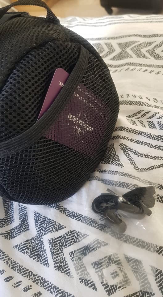 Long Haul Flight Cooling Travel Neck Pillow - Evolution Cool - Supportive Memory Foam with Airflow Vents - Compact with Carrying Case (Black) customer photo 2