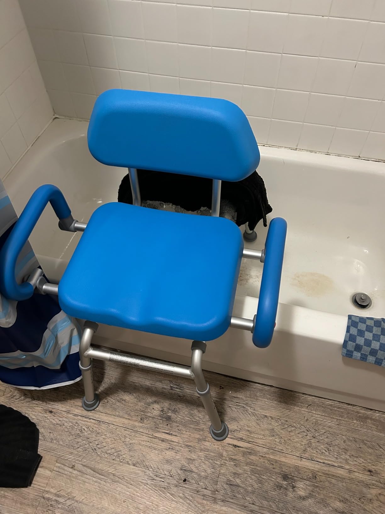 Platinum Health Carousel Sliding Shower Chair Transfer Bench with Swivel Seat, Premium Padded Bath, with Pivoting Arms, Adjustable Space Saving Design for Tubs, for Handicap & Seniors, Aluminum, Gray customer photo 2