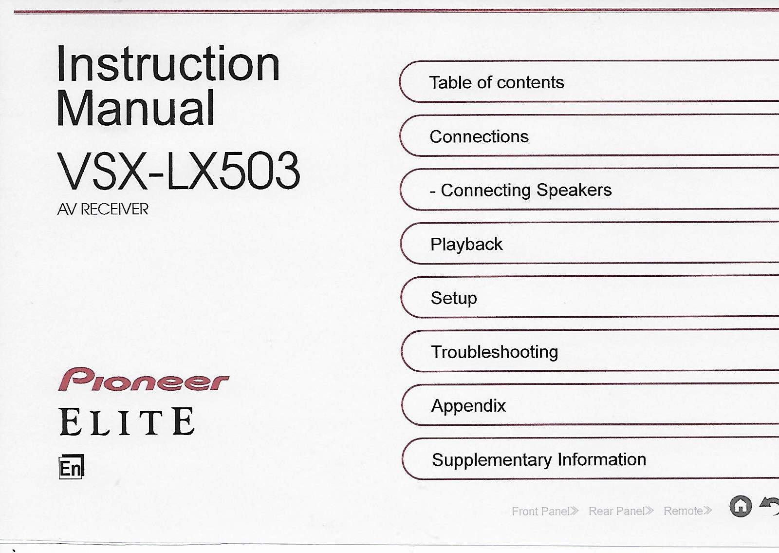 Pioneer VSX-LX503 9.2 Channel 4k UltraHD Network A/V Receiver Black customer photo 1