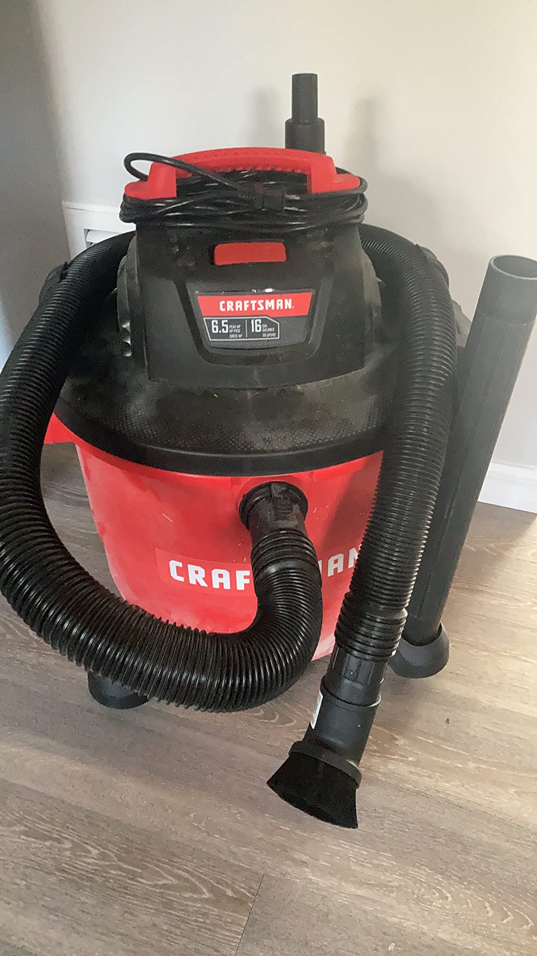 CRAFTSMAN CMXEVBE17595 16 Gallon 6.5 Peak HP Wet Dry Shop Vacuum | Heavy-Duty Wet and Dry Vac with Filter, Dust Bag, Hose and Attachments for Home Projects & Renovations customer photo 2