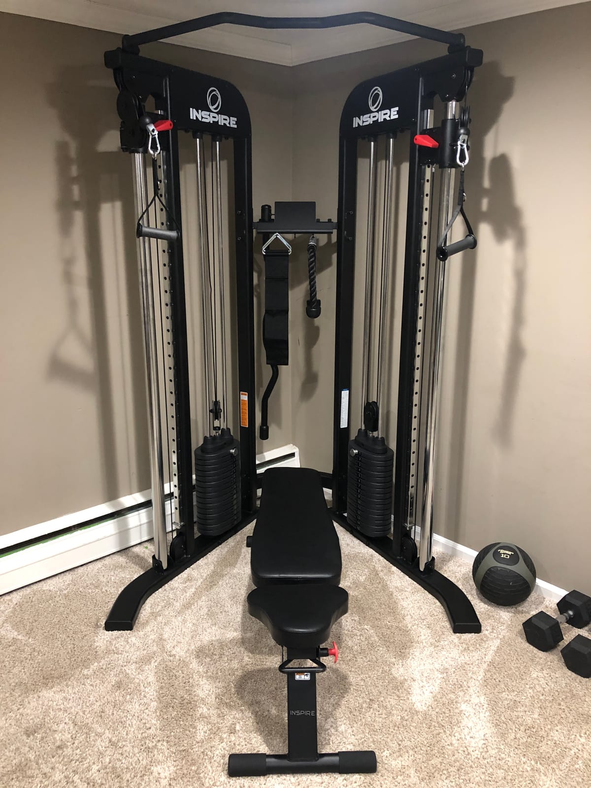 Inspire Fitness FTX Functional Trainer - Compact at Home Workout Machine with Accessories - Space Saving Design - Home Gym Cable Machine and Two 165 lb Weight Stacks customer photo 2