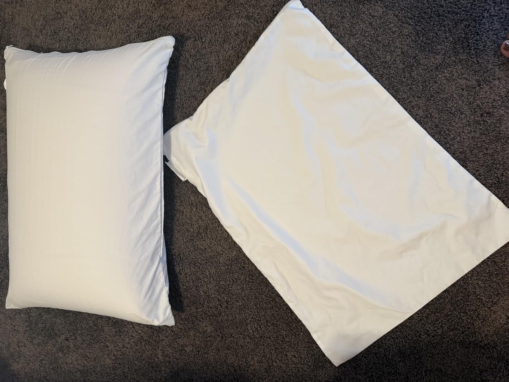 AllerEase Allergy Pillow Protector, Standard/Queen - 2 Pack | Zippered closure; soft fabric; helps block pet dander; helps keep pillow fresh and clean; machine washable customer photo 1