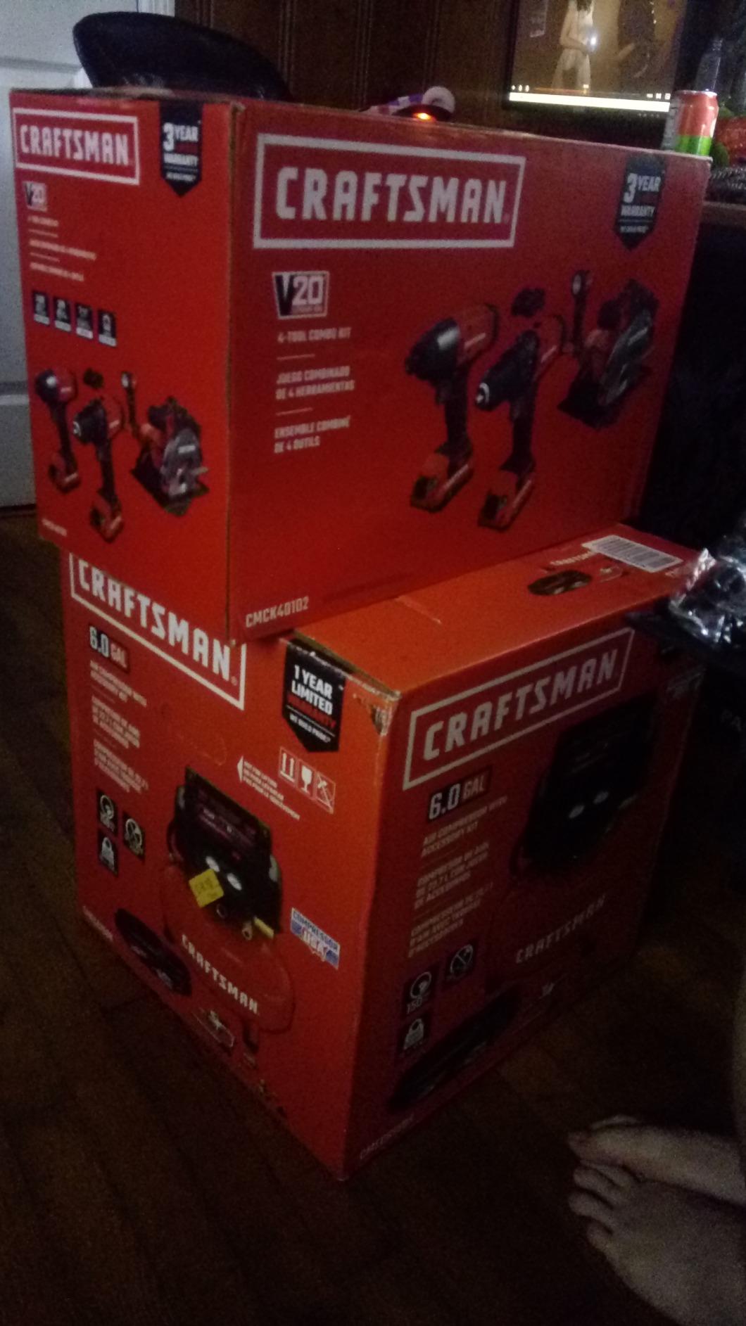 CRAFTSMAN V20 MAX Cordless Power Tool Kit, Circular Saw with 6 1/2 inch Blade, 1/4 inch Impact Driver, 1/2 inch Drill/Driver, LED Task Light, Battery and Charger Included (CMCK401D2AM) customer photo 2