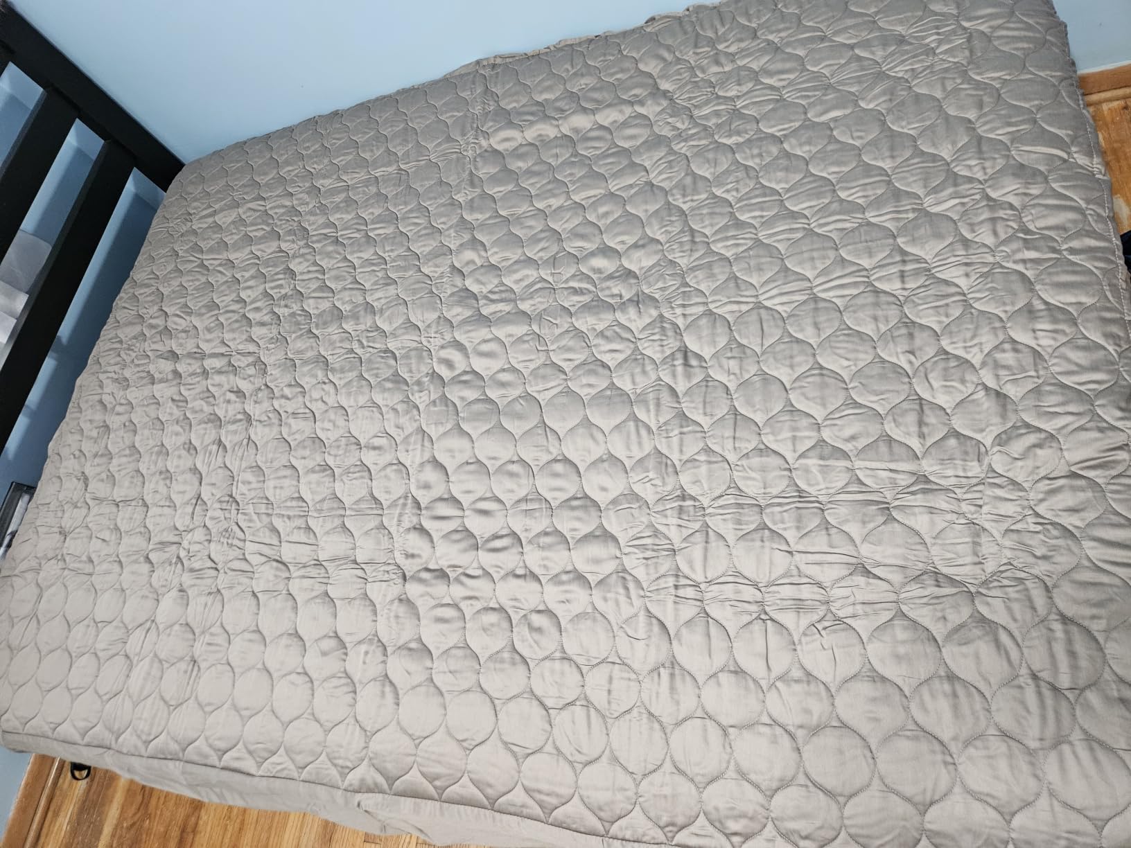 Whisper Organics 100% Cotton Organic Quilted Mattress Pad Protector | GOTS & Fairtrade Certified Premium 300GSM, Breathable & Cooling, Machine Washable, Bed Cover (Ivory, Queen) customer photo 1