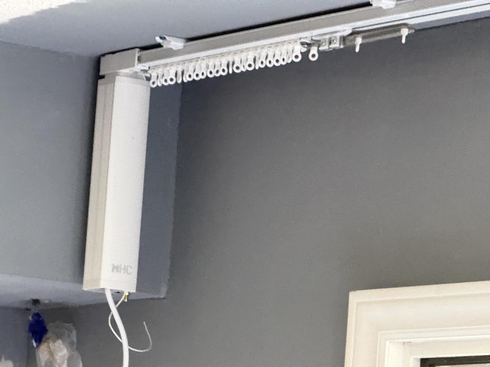 Smart Curtain System, Heavy Duty Electric Curtain Rod, WiFi Control, Compatible with Alexa, Google Home, Adjustable Length (10 ft rod) customer photo 1