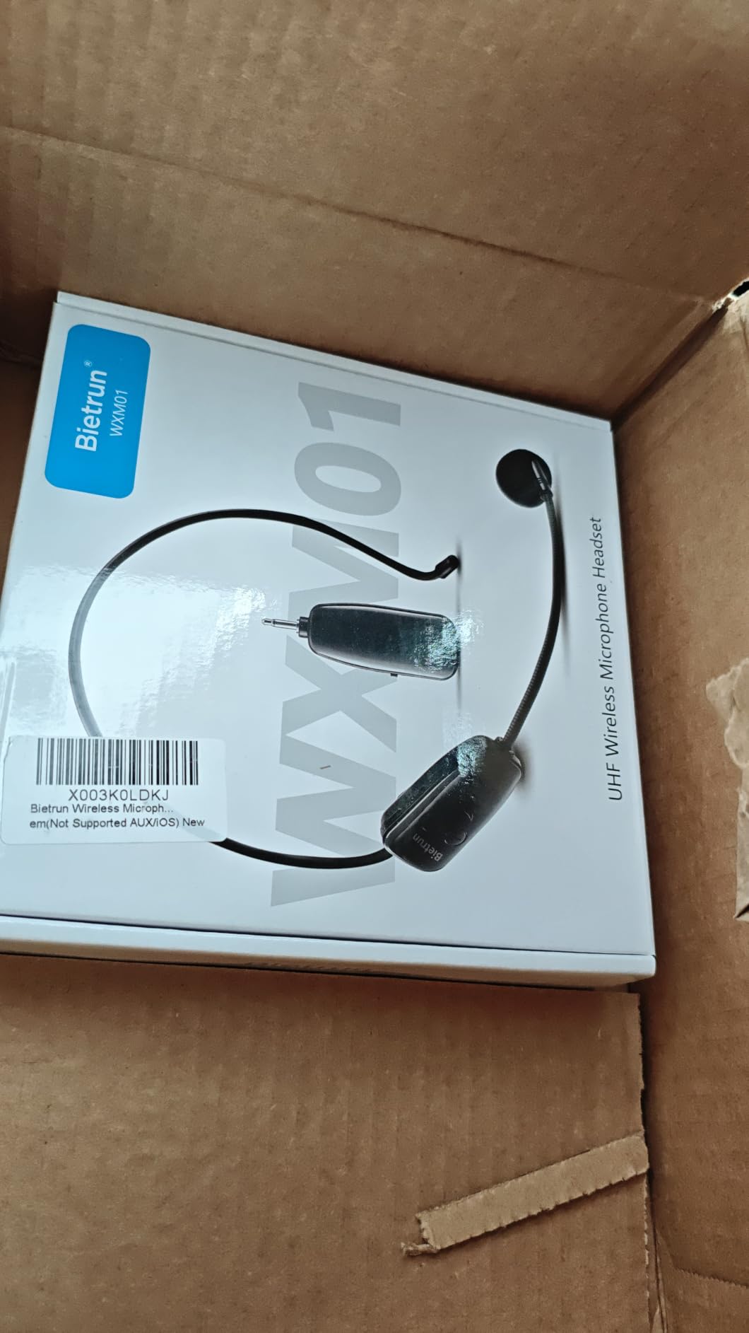 Bietrun Wireless Microphone Headset, UHF Wireless Headset Mic System, 160ft Range,1/8'' and 1/4'' Plug, for Speakers, Voice Amplifier, PA System(Not Supported AUX/iOS) customer photo 2