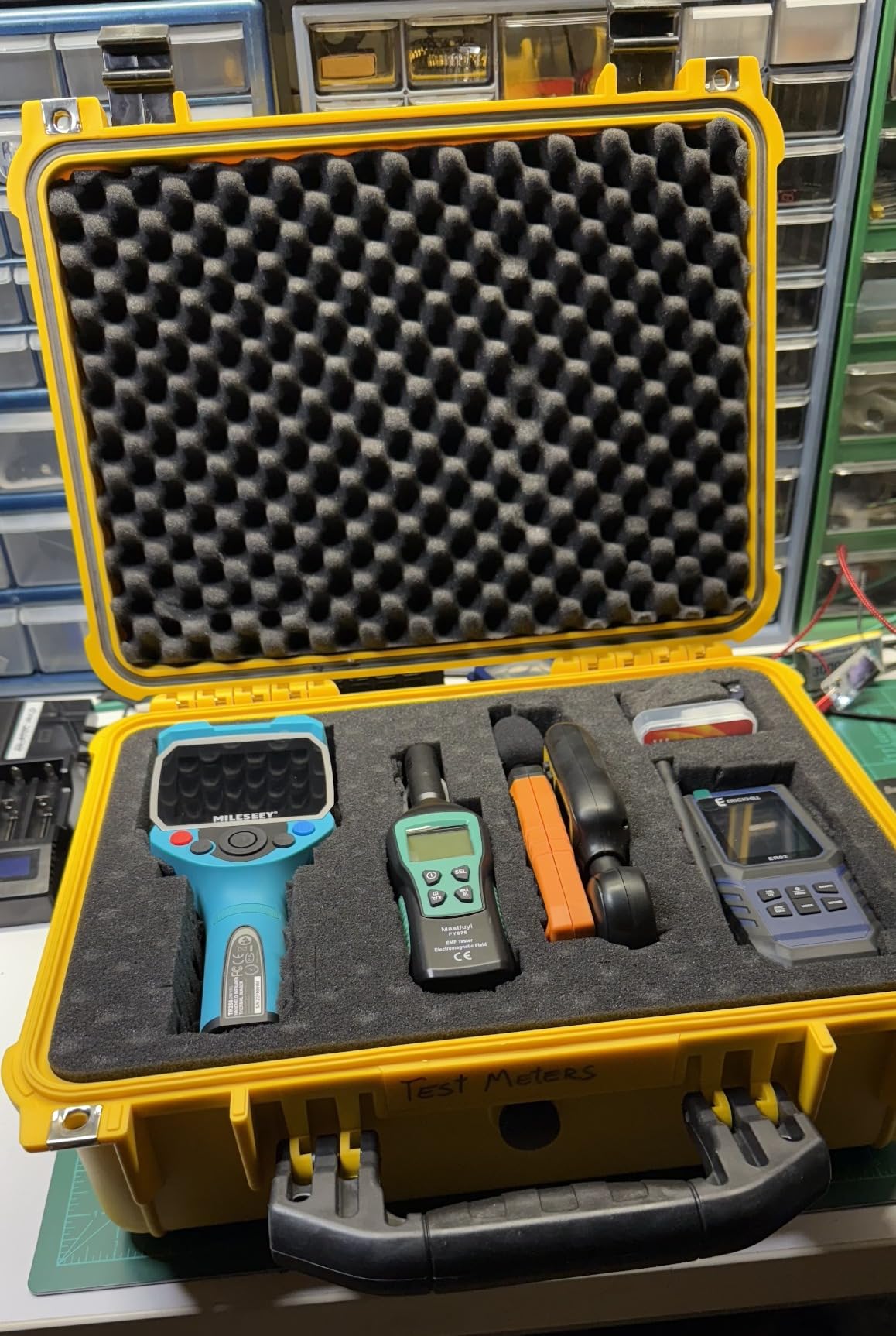 MEIJIA All Weather IP67 Waterproof Hard Camera Case,Hard Protective Case,Hard Case with Customizable Foam,Fit Use of Drones,Camera,Equipments,Pistols(Orange,15.98x12.99x6.85inches) customer photo 2
