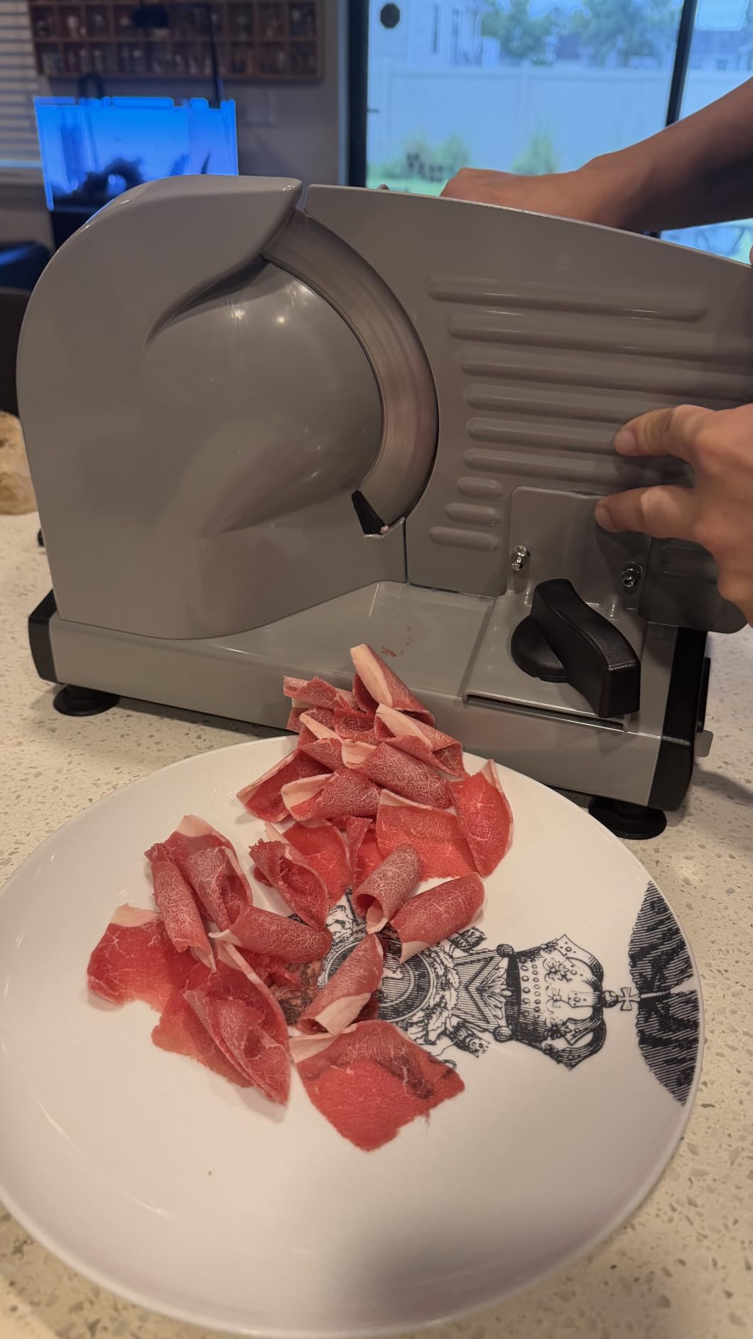OSTBA Electric Meat Slicer with 7.5” Stainless Steel Blades, 150W customer photo 2