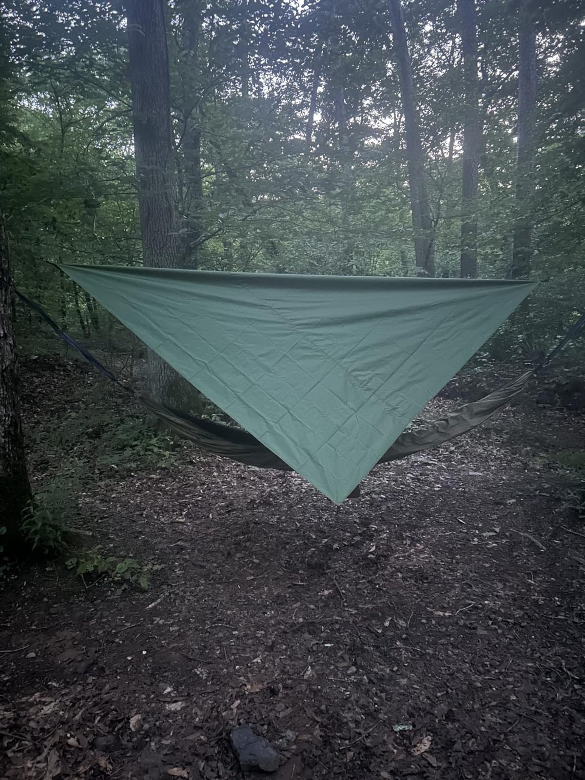 Camping Hammock with Rain Fly Tarp and Mosquito Net Tent Tree Straps, Portable Single Double Nylon Parachute Hammock Rainfly Set for Backpacking Hiking Travel Yard Outdoor Activities Green customer photo 2